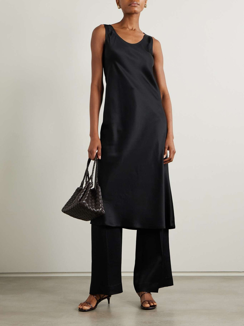 Max Mara Banjo silk-satin midi dress Black outlook