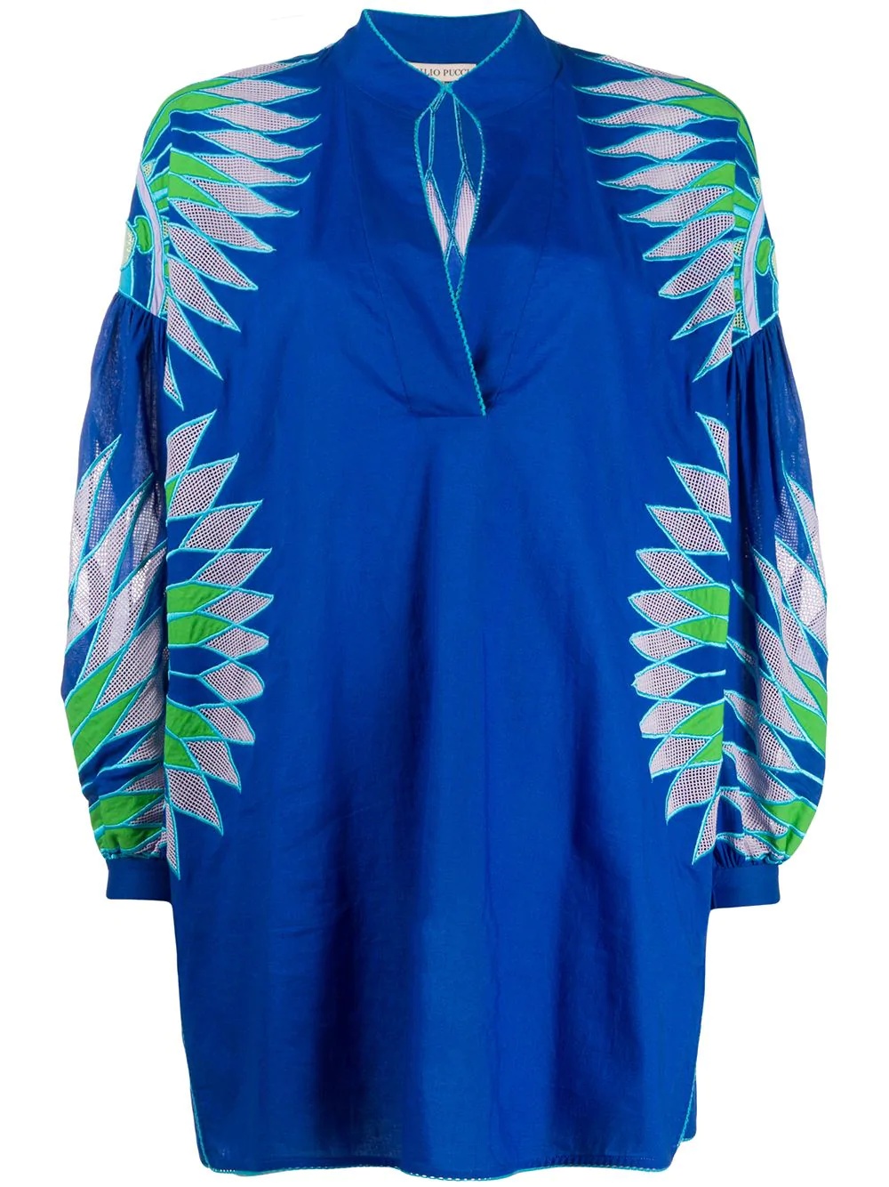 geometric embroidered kaftan top - 1