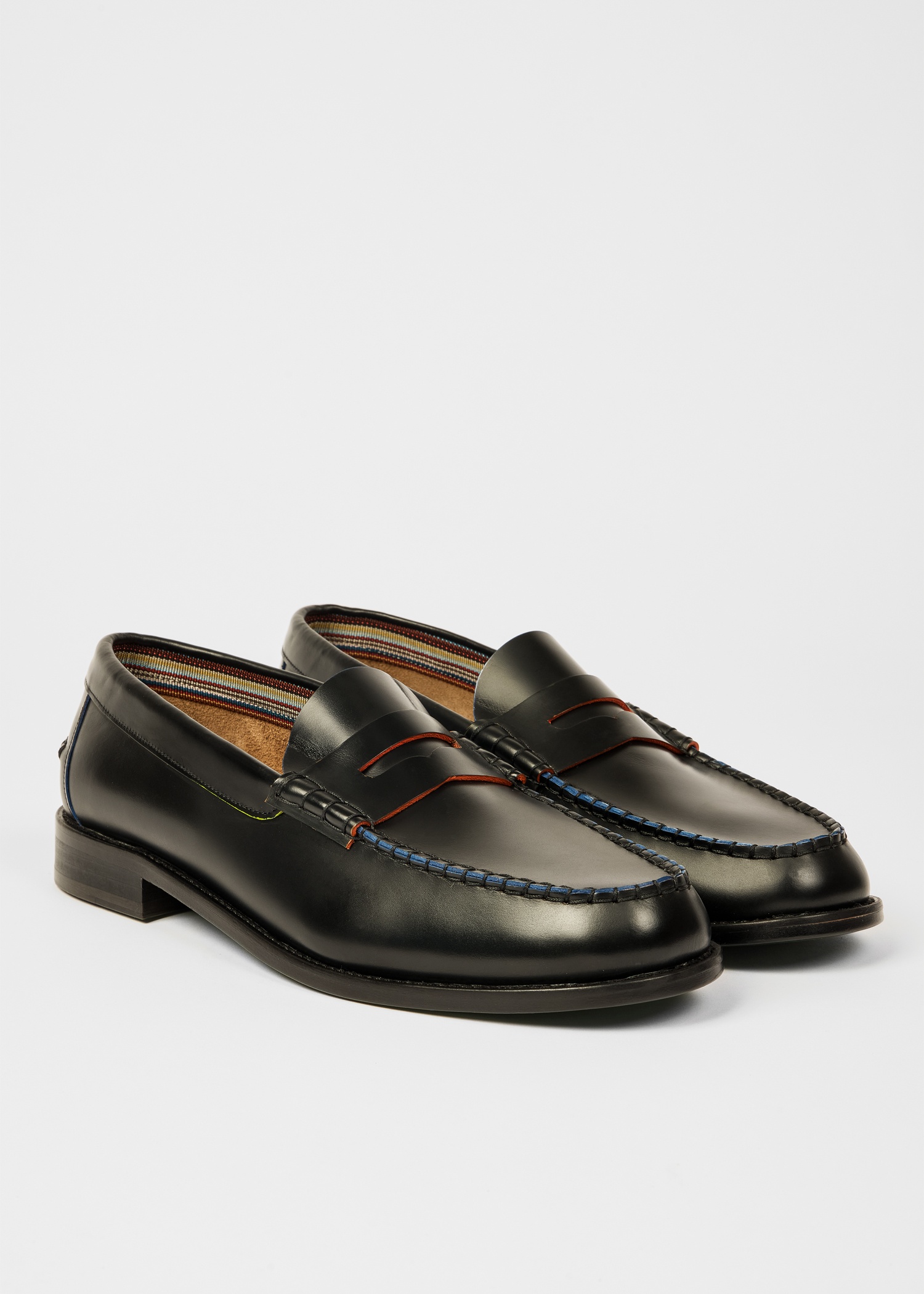 Black Leather 'Lido' Loafers - 3