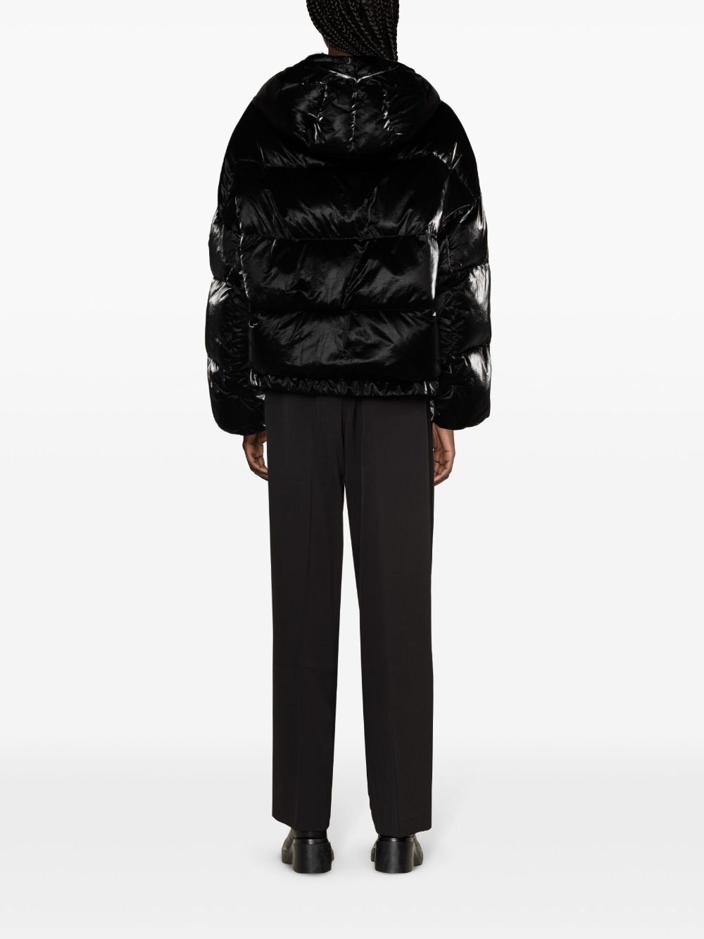coated-finish puffer jacket - 4