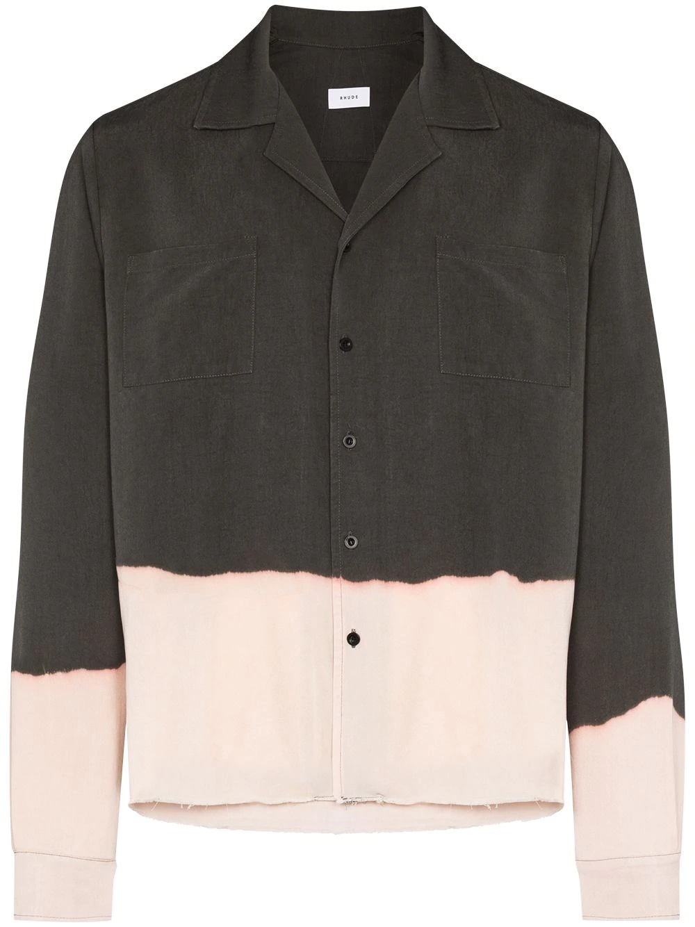 colour-block bleached-hem shirt - 1