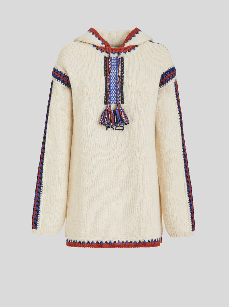 JACQUARD JUMPER WITH HOOD - 1