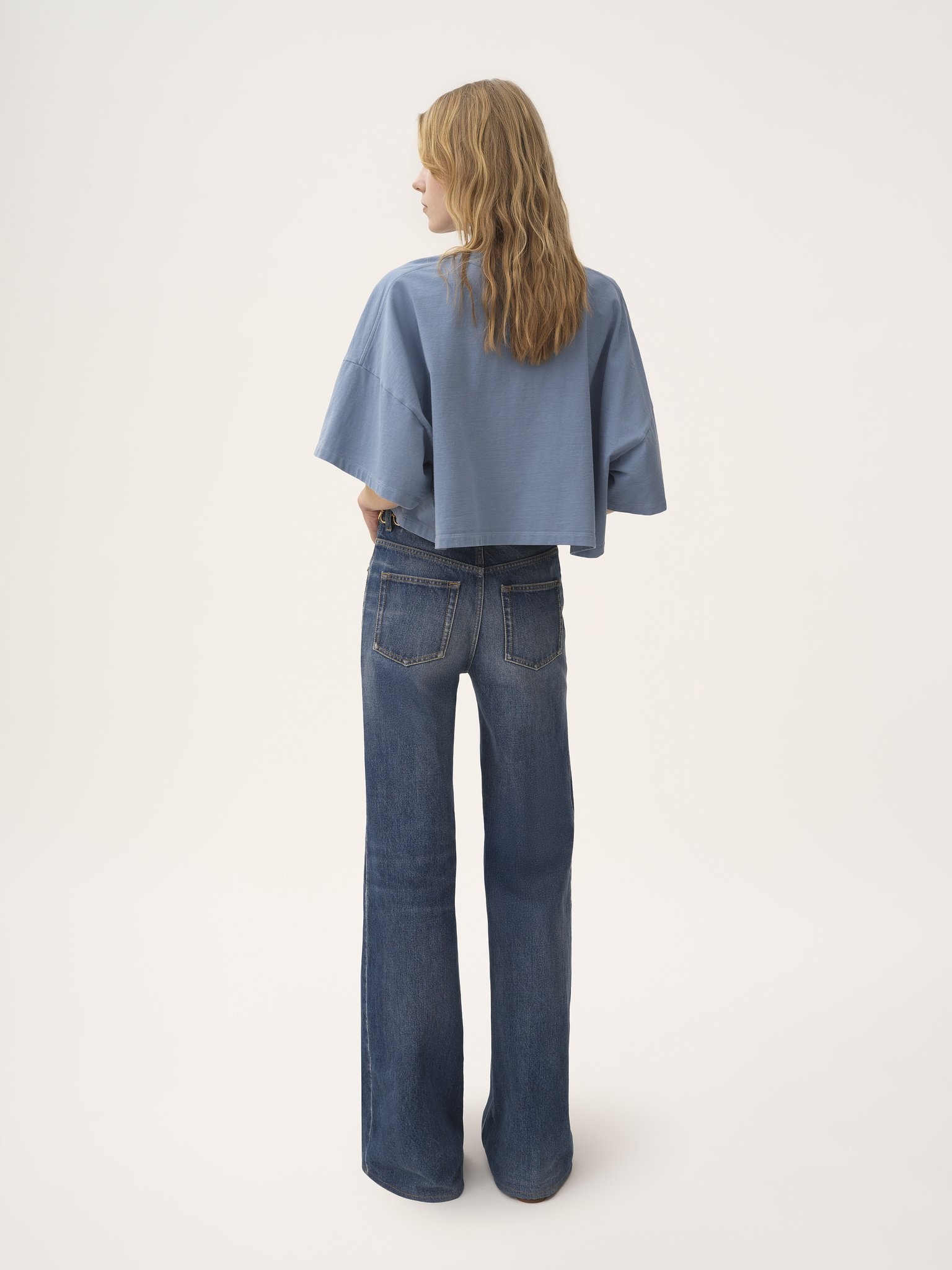 CROPPED BOXY LOGO T-SHIRT IN COTTON JERSEY - 5