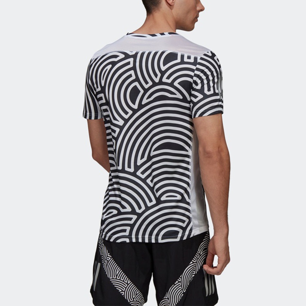 Men's adidas x Hiroko Takahashi Riko Crossover Round Neck Printing Casual Sports Running Short Sleev - 4