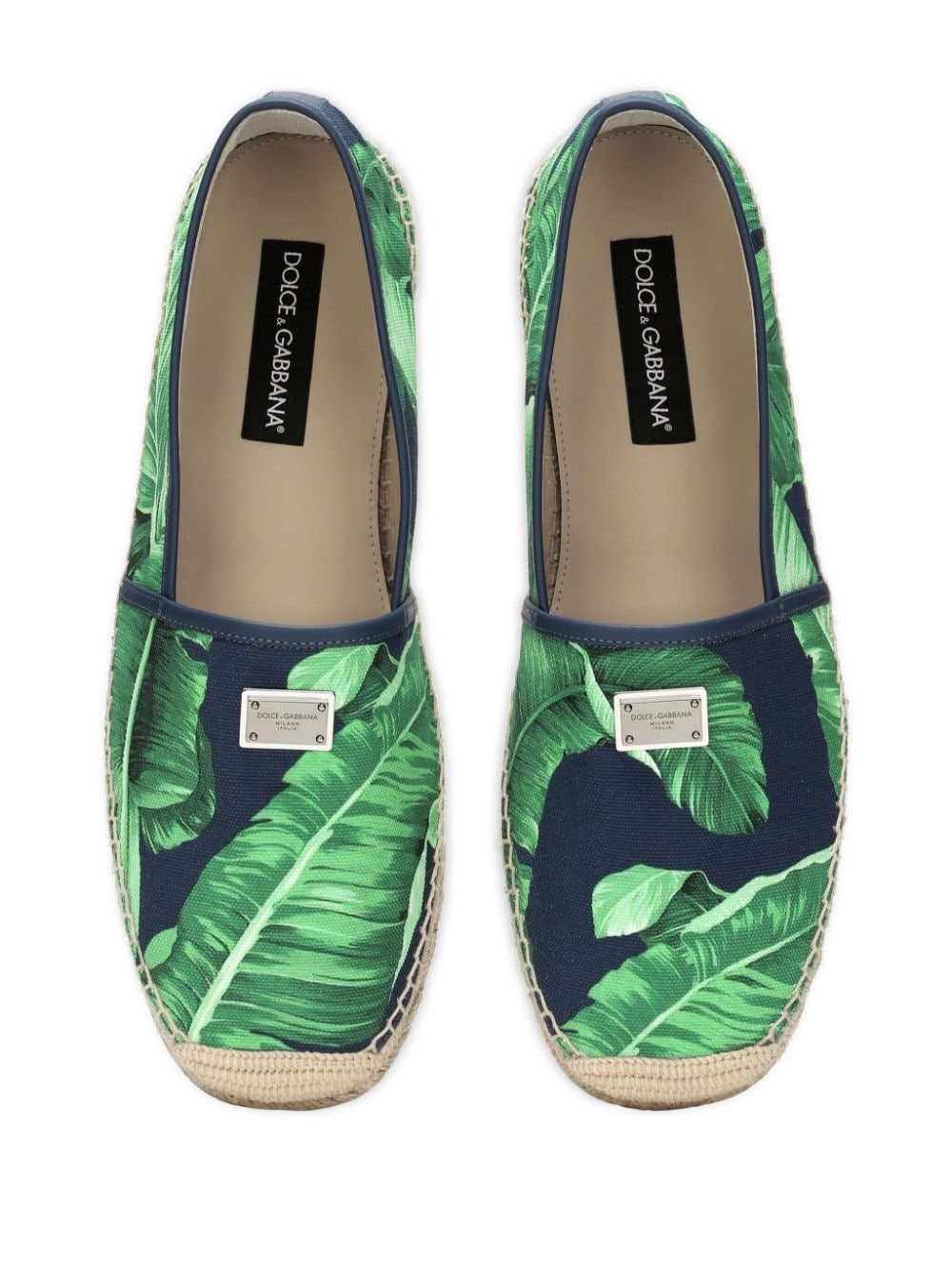 leaf-print canvas espadrilles - 4