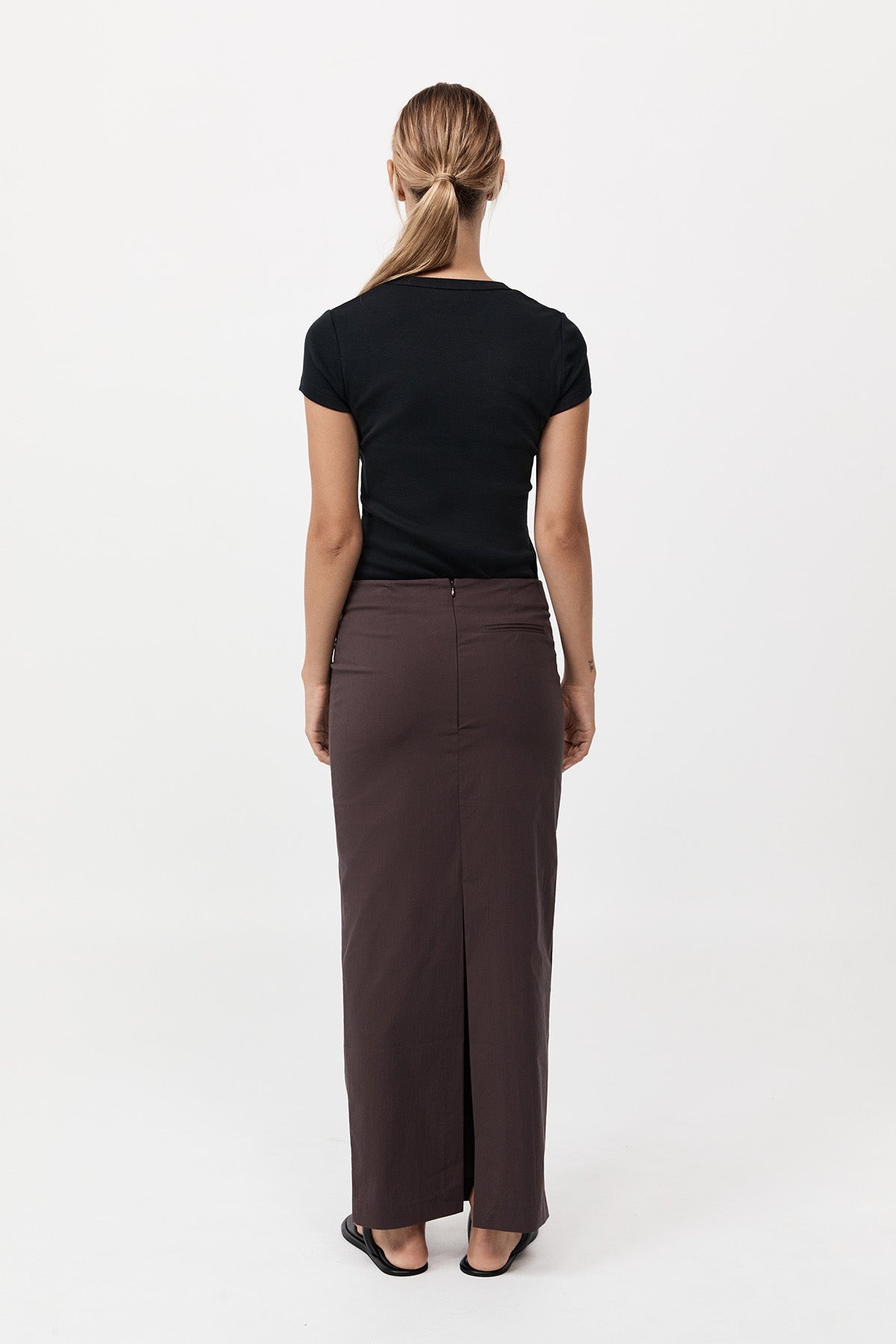 Minimal Column Skirt - Chocolate Plum - 5