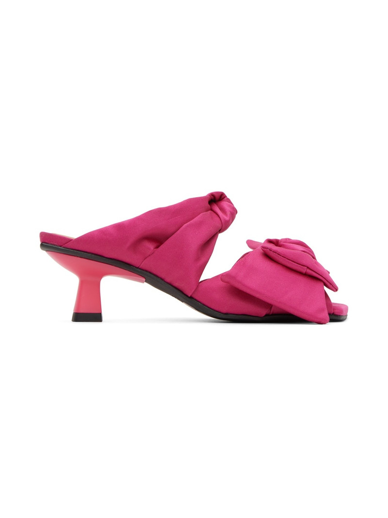 Pink Soft Bow Mules 1