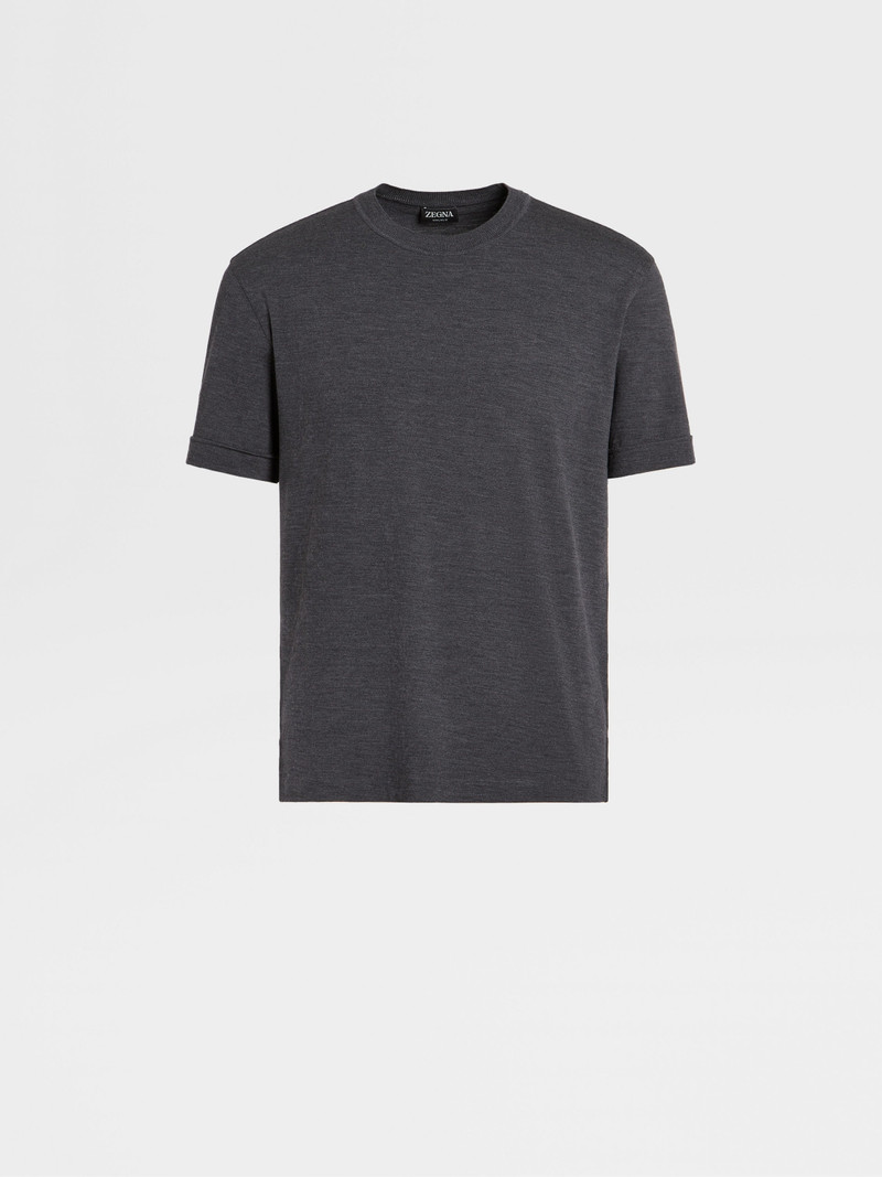 GREY MÉLANGE 12MILMIL12 WOOL POLO SHIRT 1