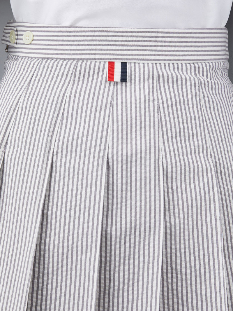 Seersucker pleated mini skirt 6