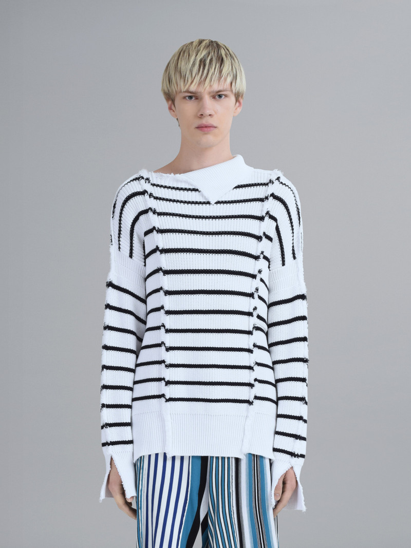Marni BRETON STRIPES COTTON LONG T-NECK SWEATER outlook