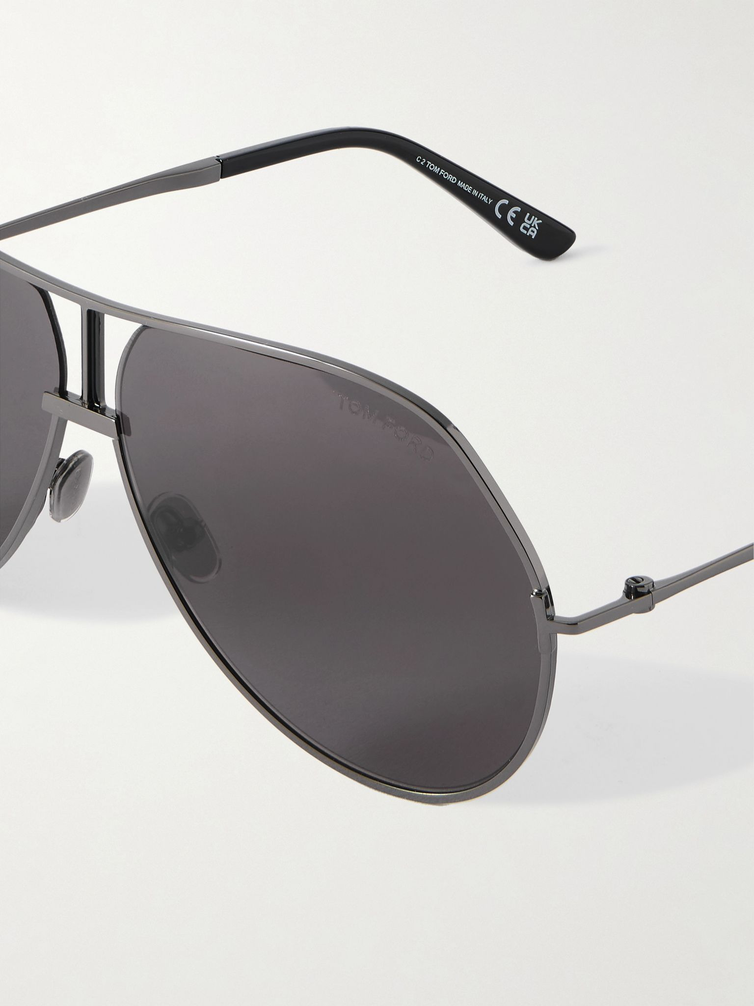 Rickie-02 Aviator-Style Gunmetal-Tone Sunglasses Black - 3