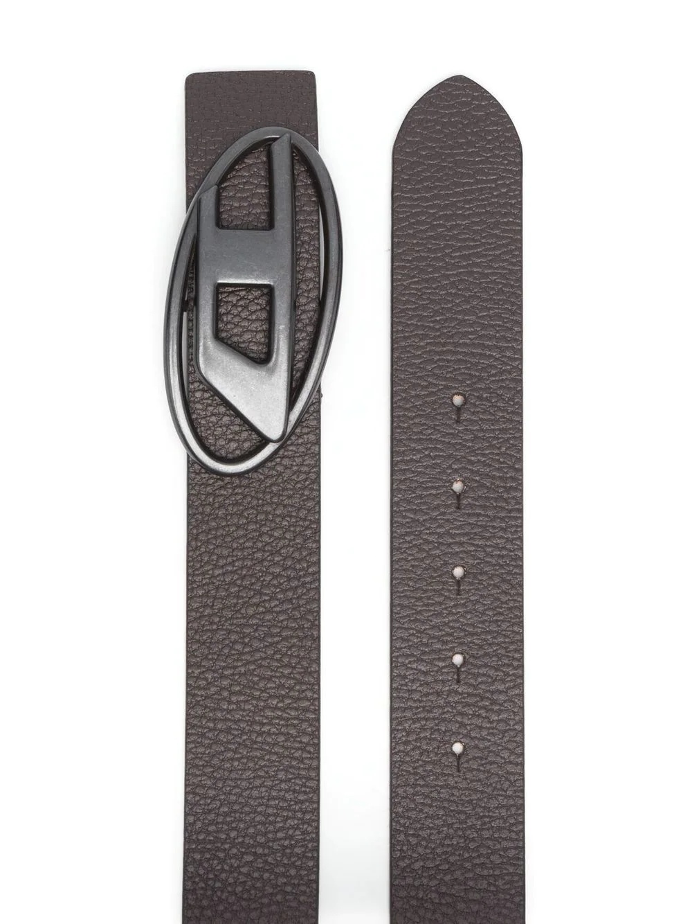 logo-buckle leather belt - 2