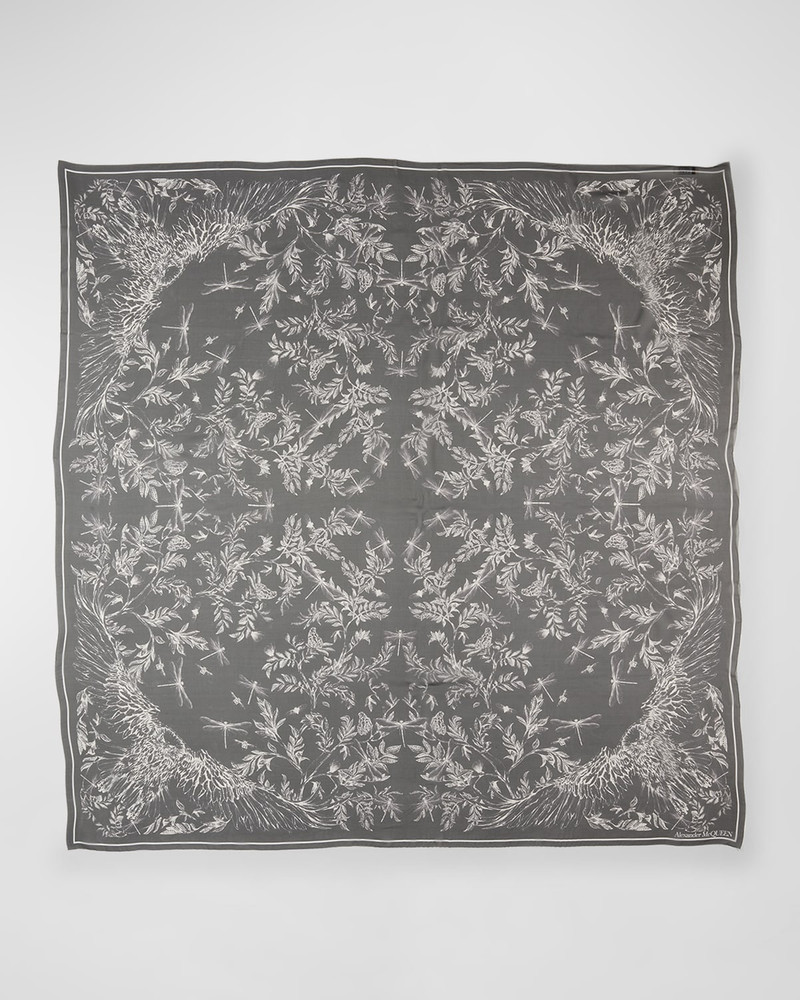 Alexander McQueen Eagle Flight Sheer Silk Shawl outlook