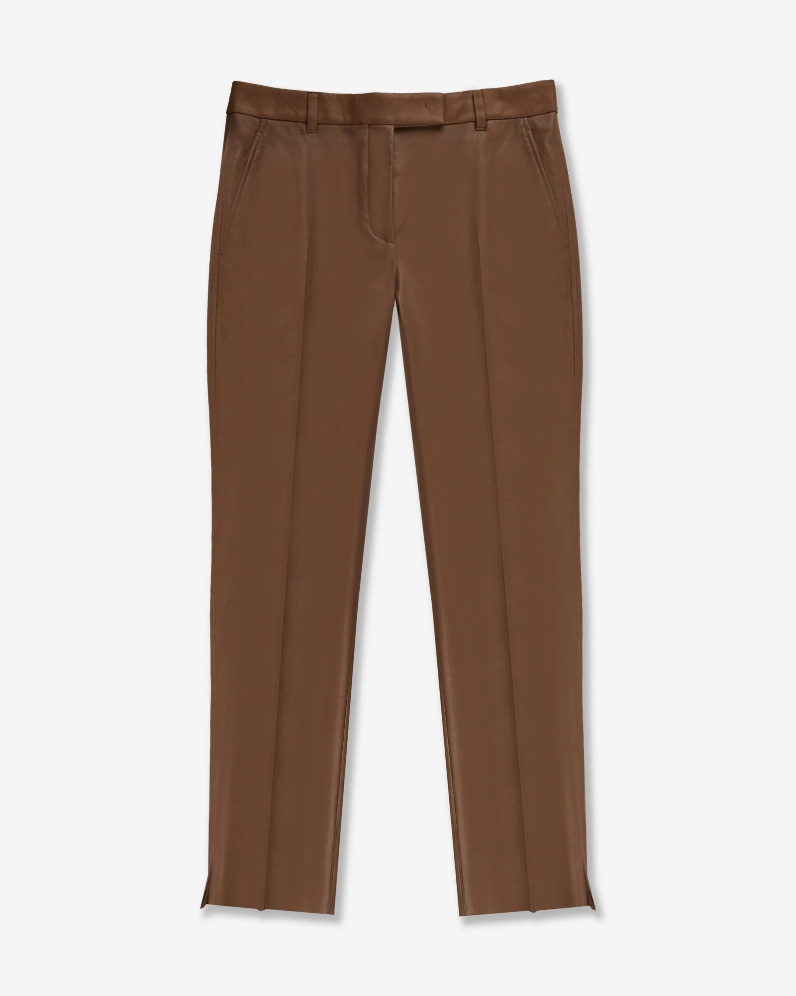 Slim fit trousers in stretch faux leather - 1