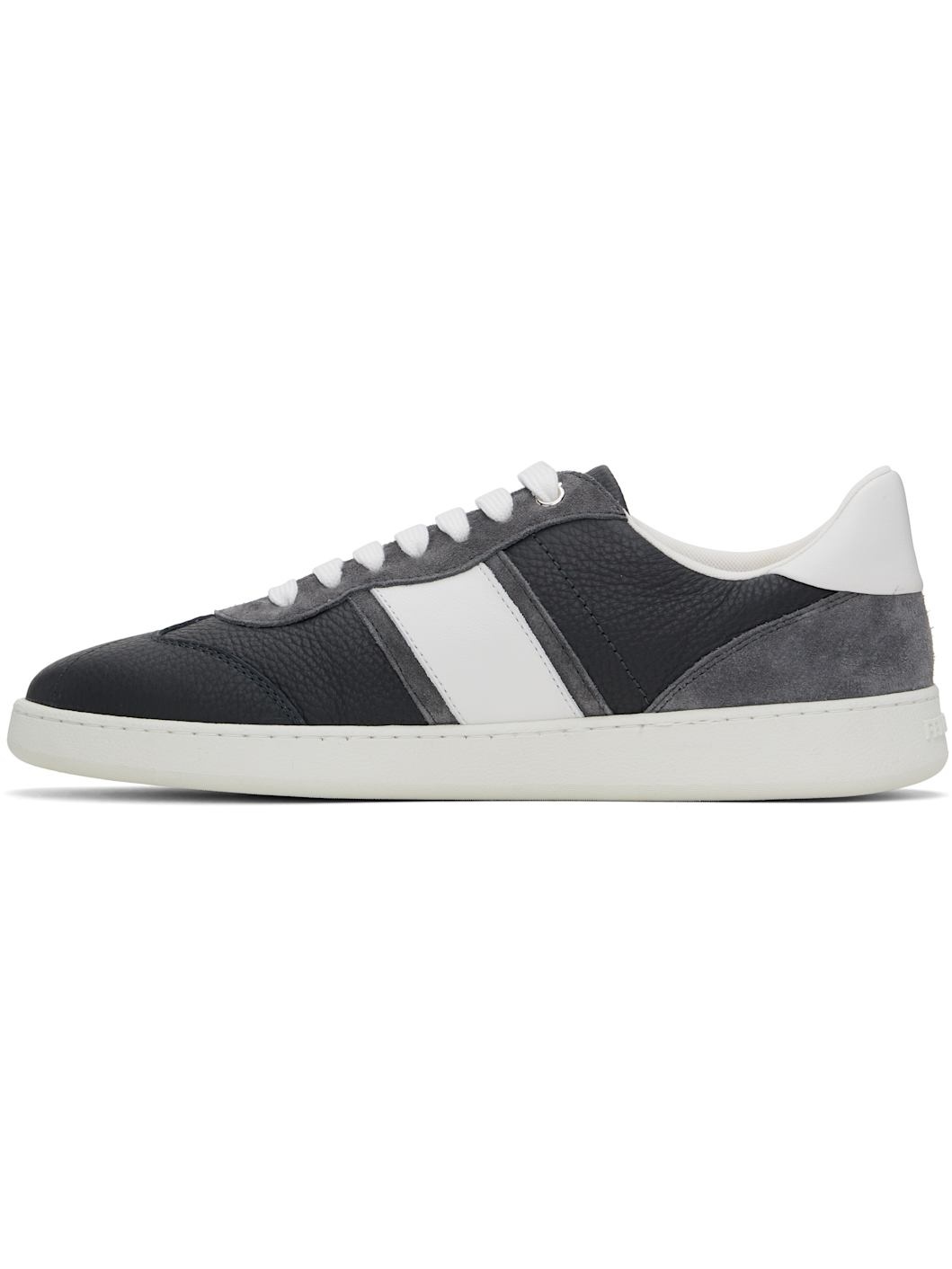 Gray & White Low Top Signature Sneakers - 3