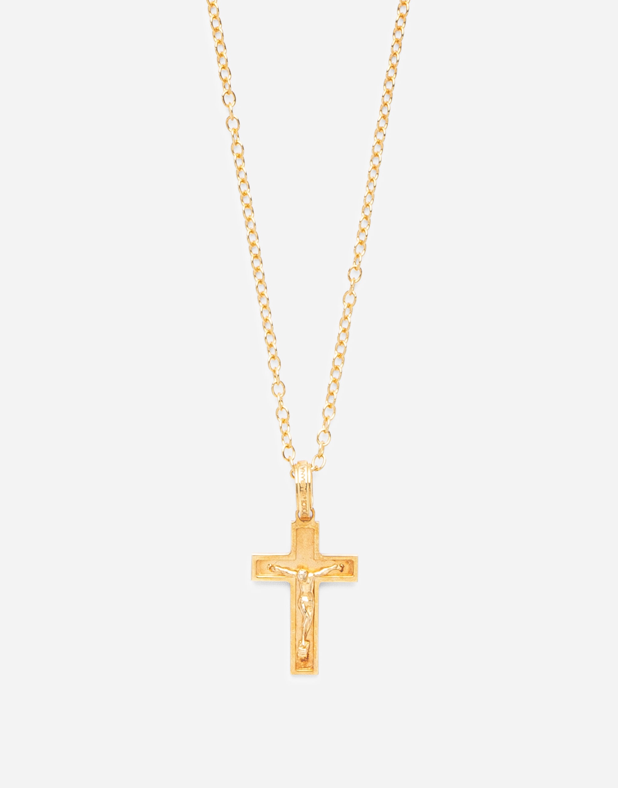 Cross pendant on yellow gold chain - 2
