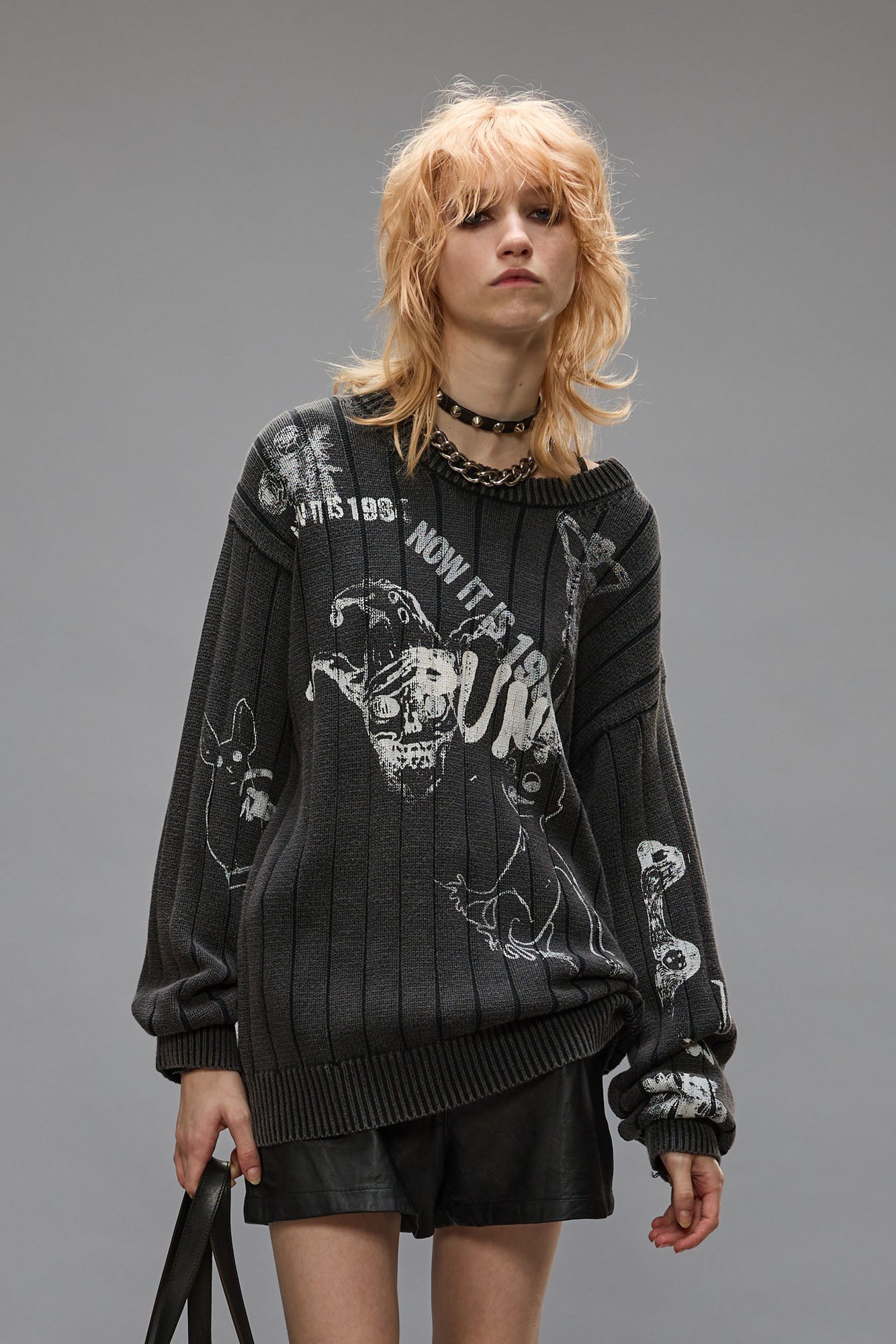 DROP NEEDLE SWEATER - ACID BLACK - 2