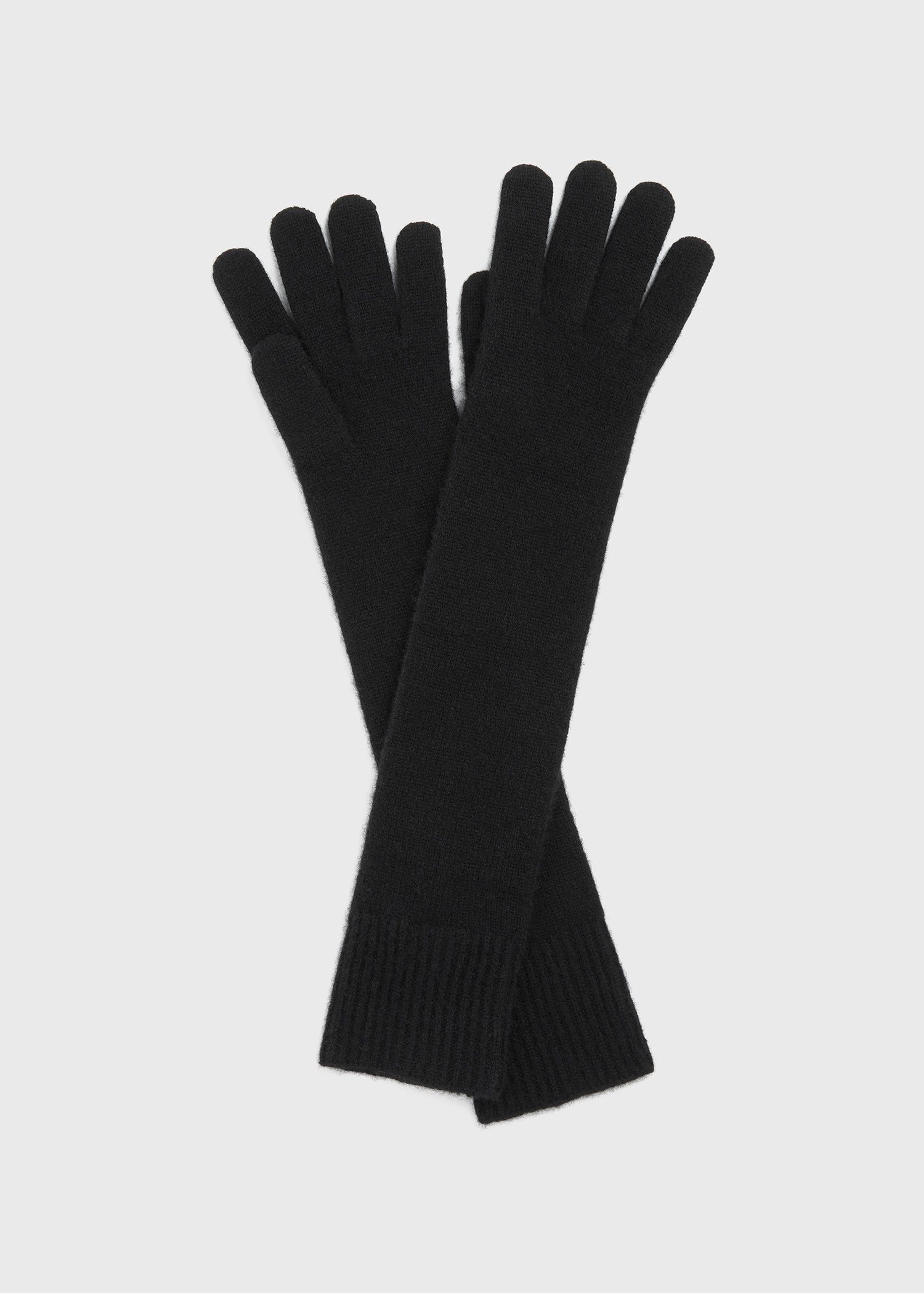 Long knit gloves black - 4