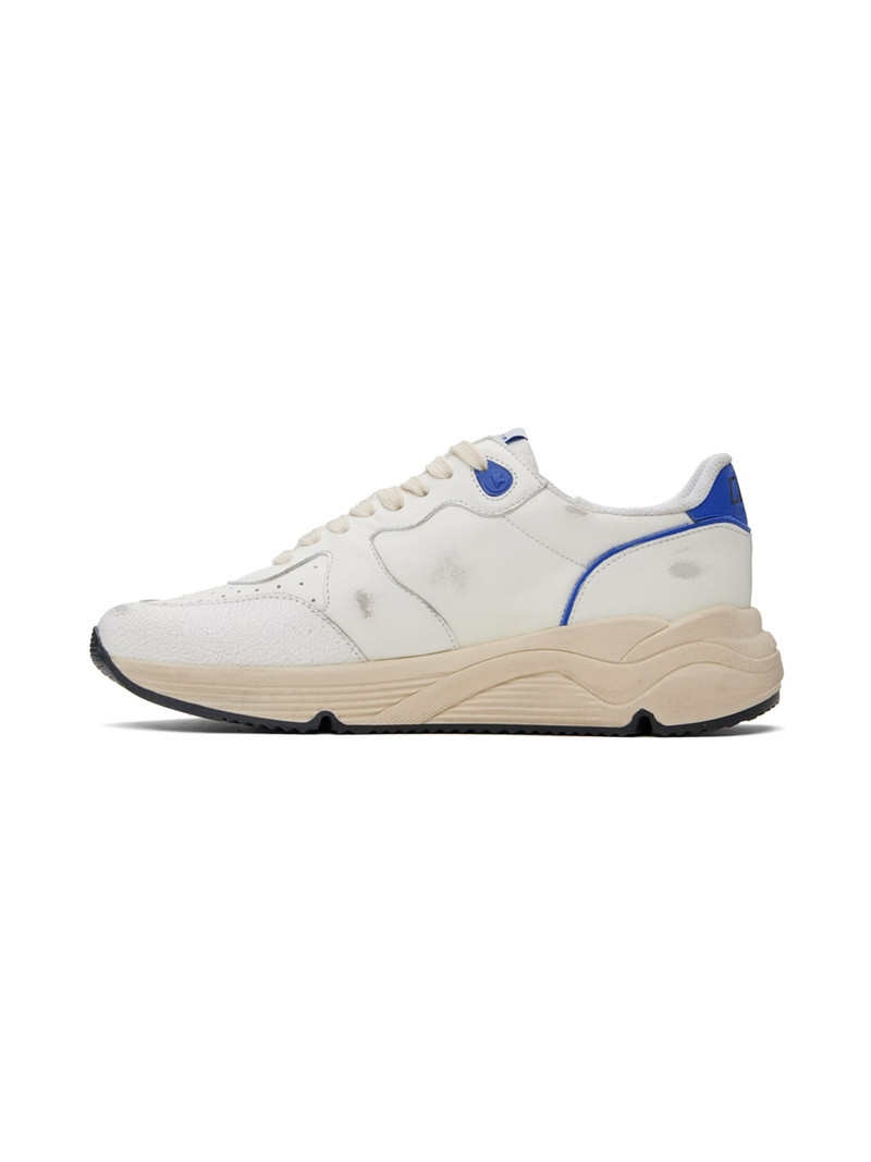 White & Blue Running Sole Sneakers 3
