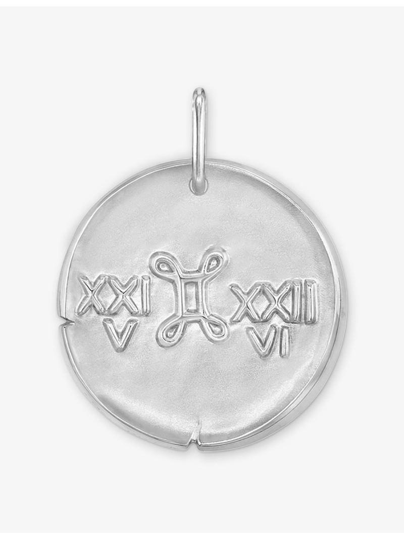 Zodiaque Medal Gemini 18ct White-Gold Pendant 4