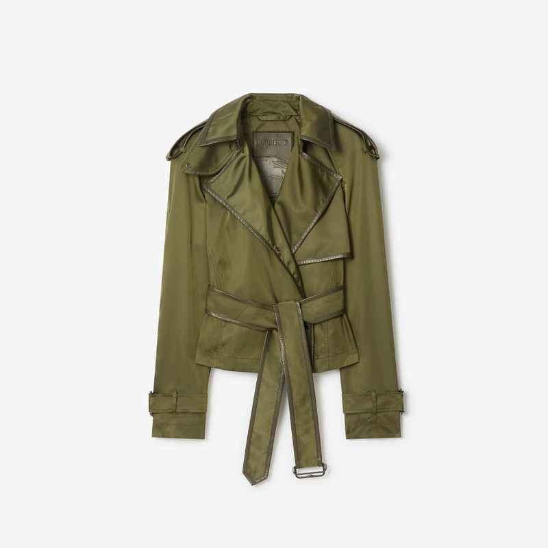 Short Nylon Blend Trench Coat 1
