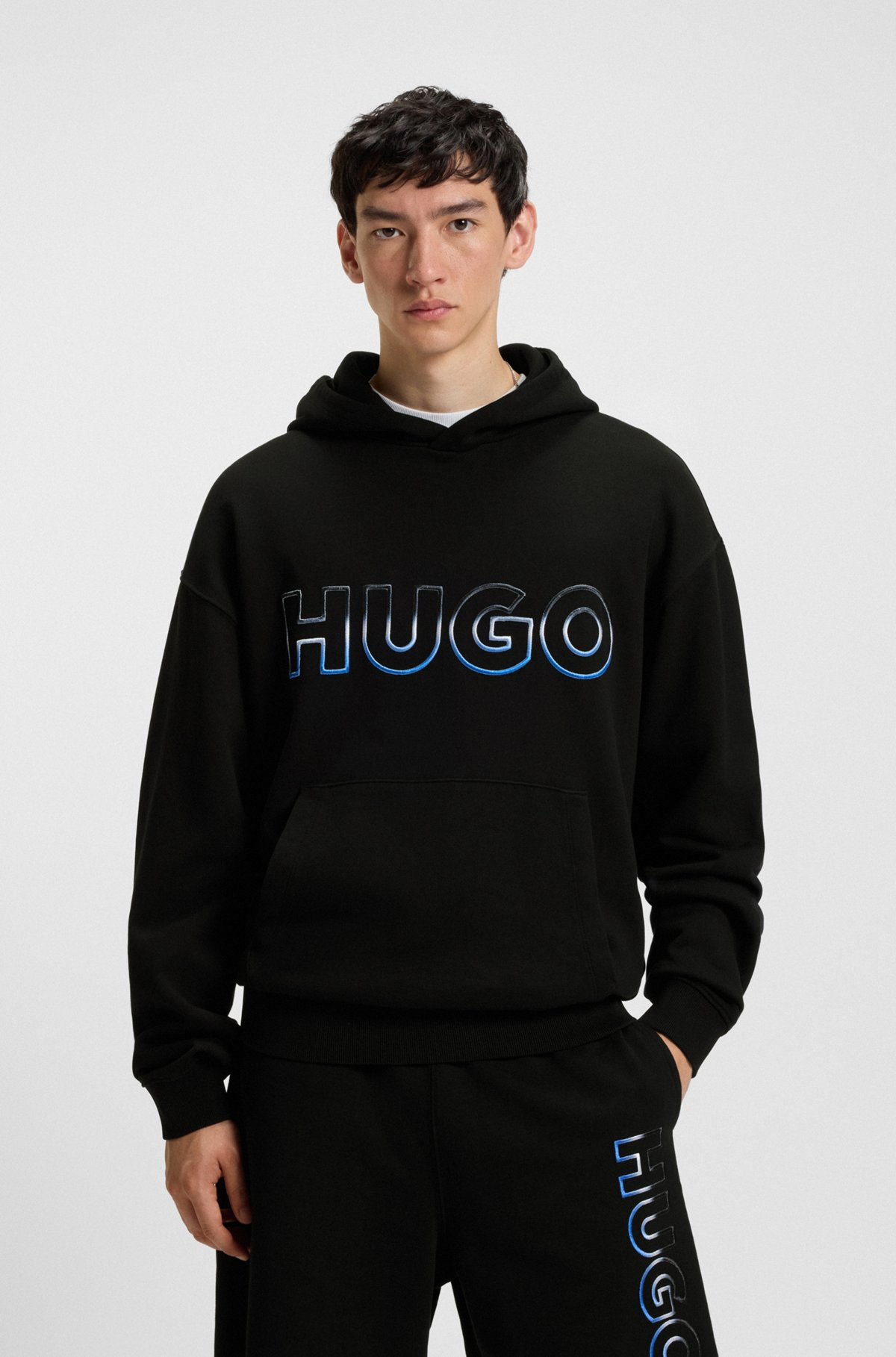 COTTON-TERRY HOODIE WITH OMBRÉ EMBROIDERED LOGO - 2