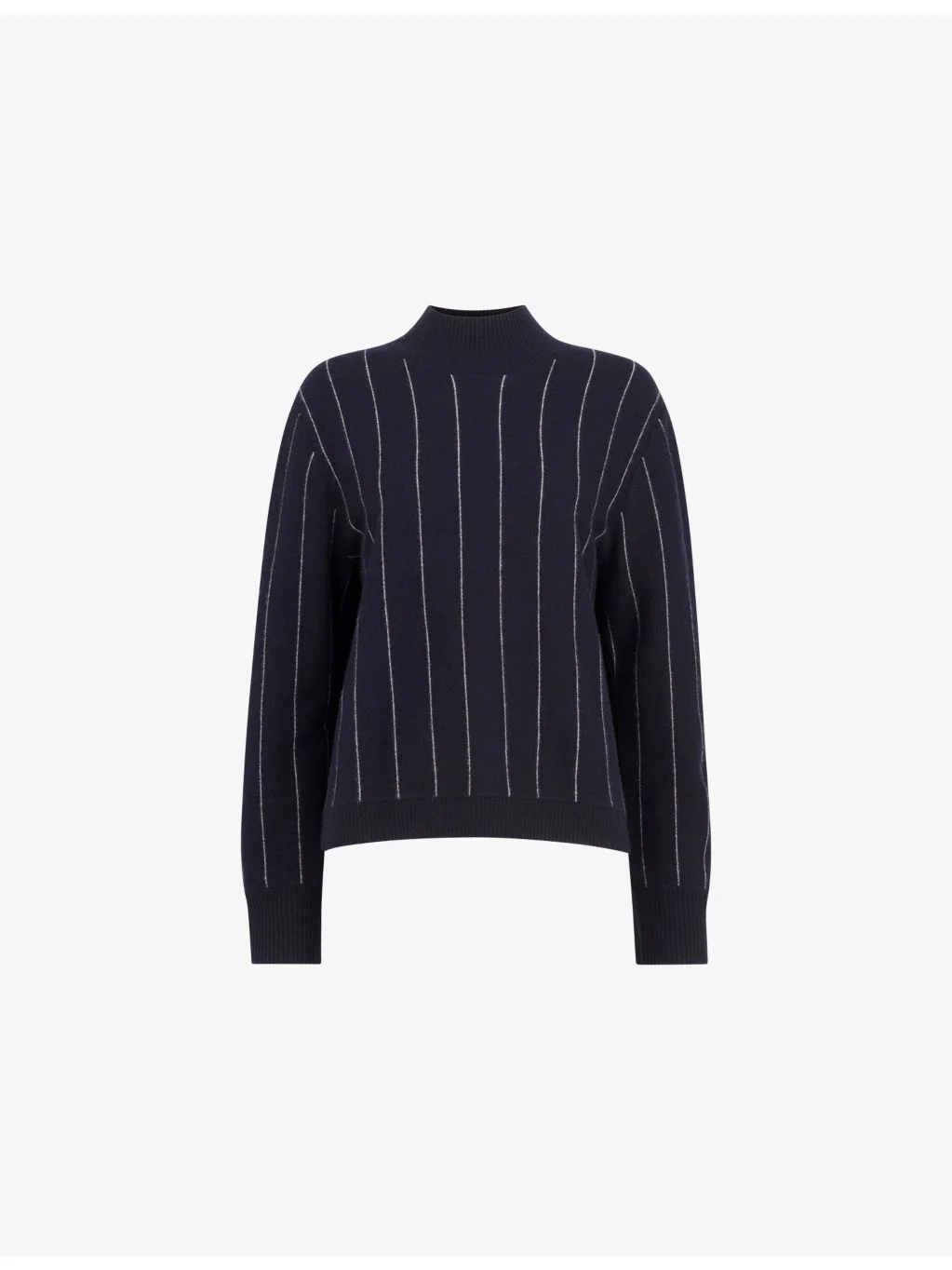Striped Funnel-Neck Wool Jumper - 1