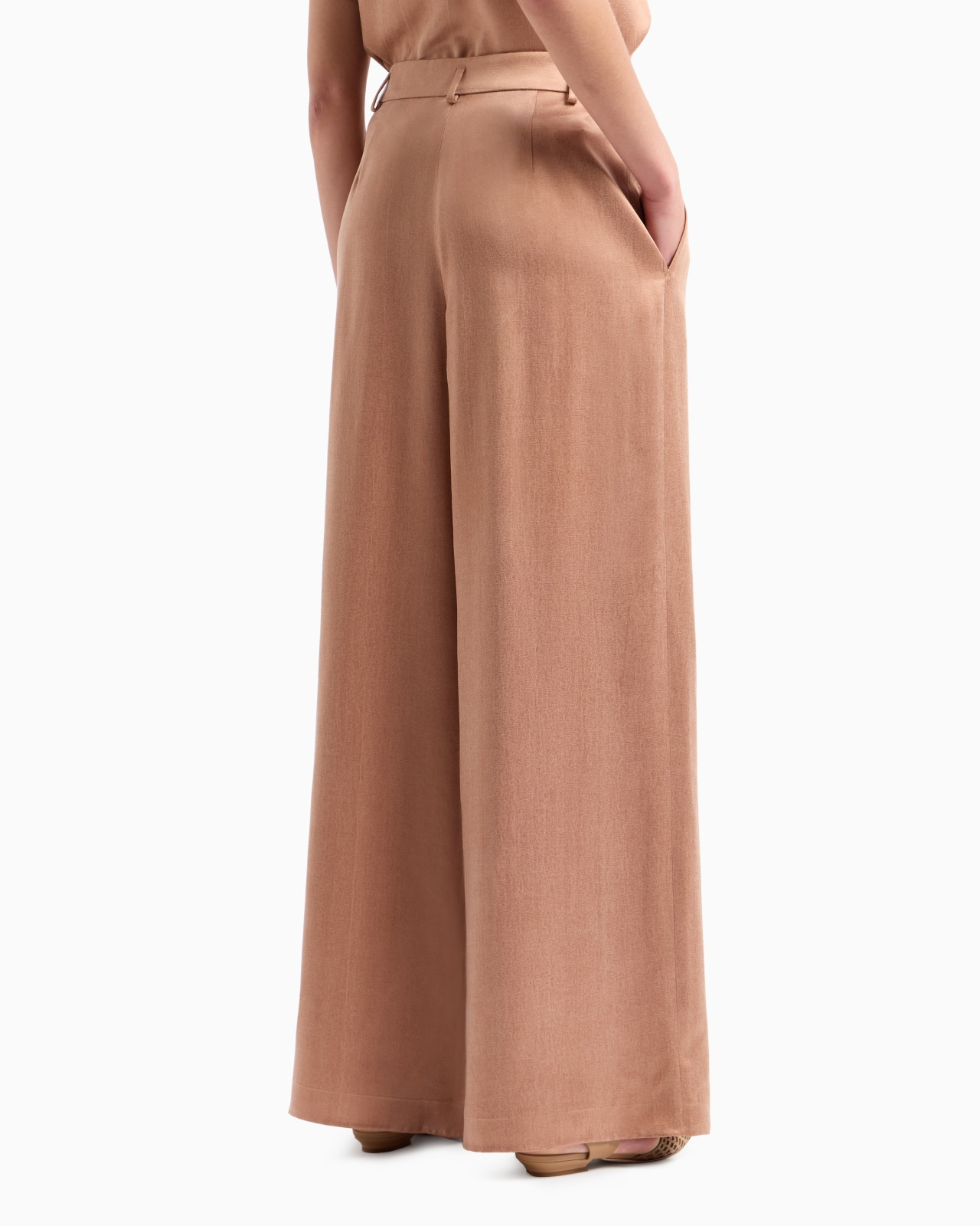 WIDE-LEG VISCOSE AND CUPRO TROUSERS - 3