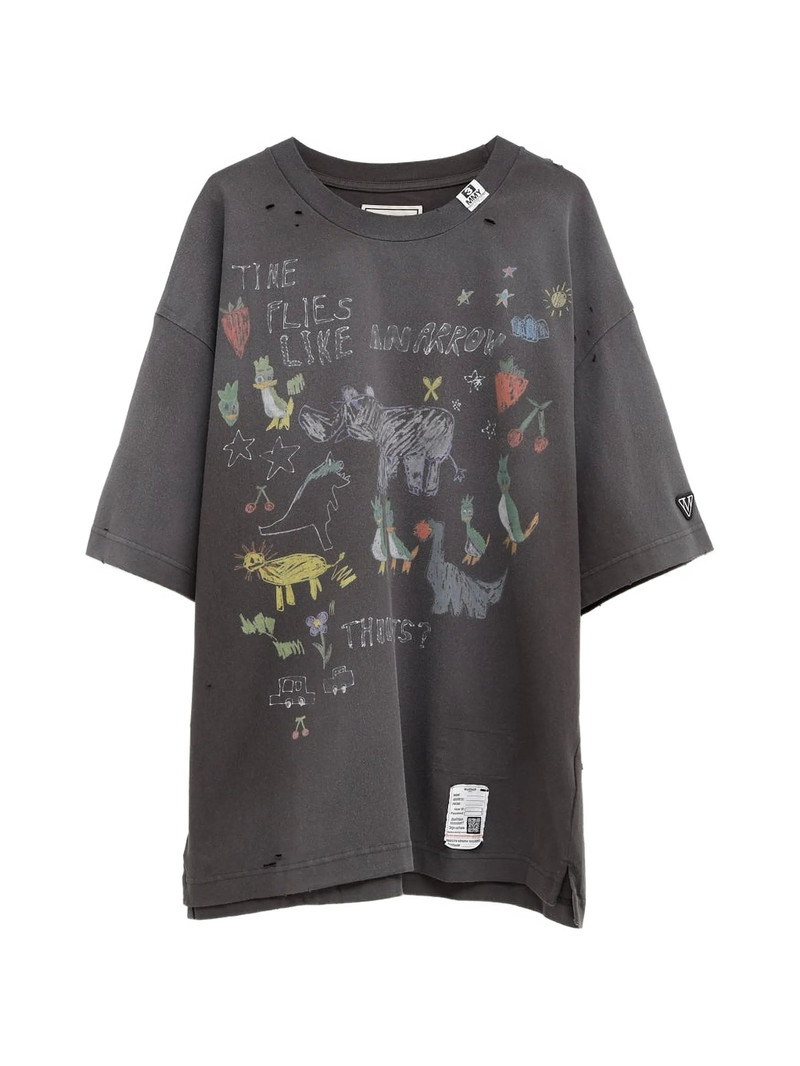 Maison Mihara Yasuhiro Graphic-print Distressed T-shirt 1