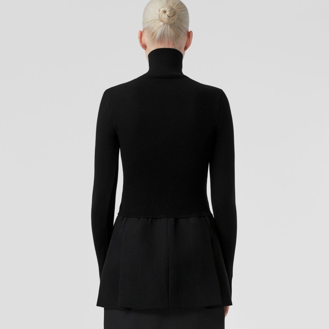 Jacket Detail Wool Turtleneck Sweater - 4