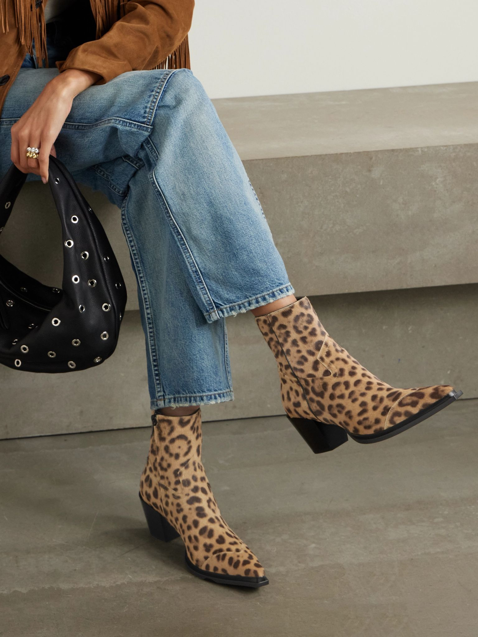 Cece 60 leopard-print pony hair ankle boots Leopard print - 2