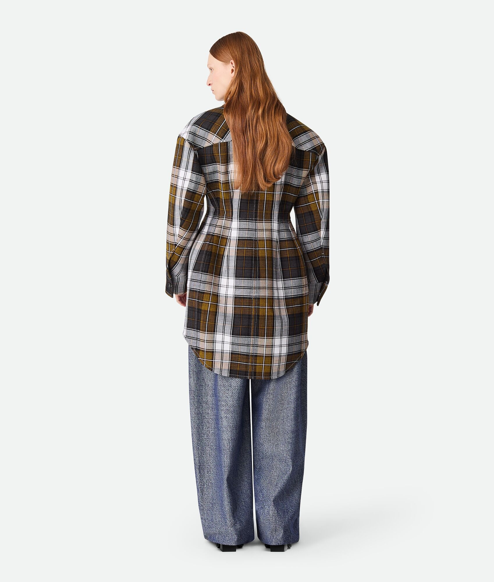 Structured Cotton Check Coat - 3