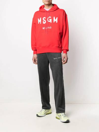 MSGM logo print hoodie outlook