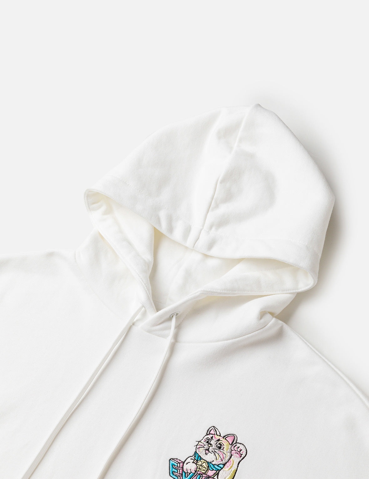 Logo and Fortune Cat Embroidery Oversized Hoodie - 5