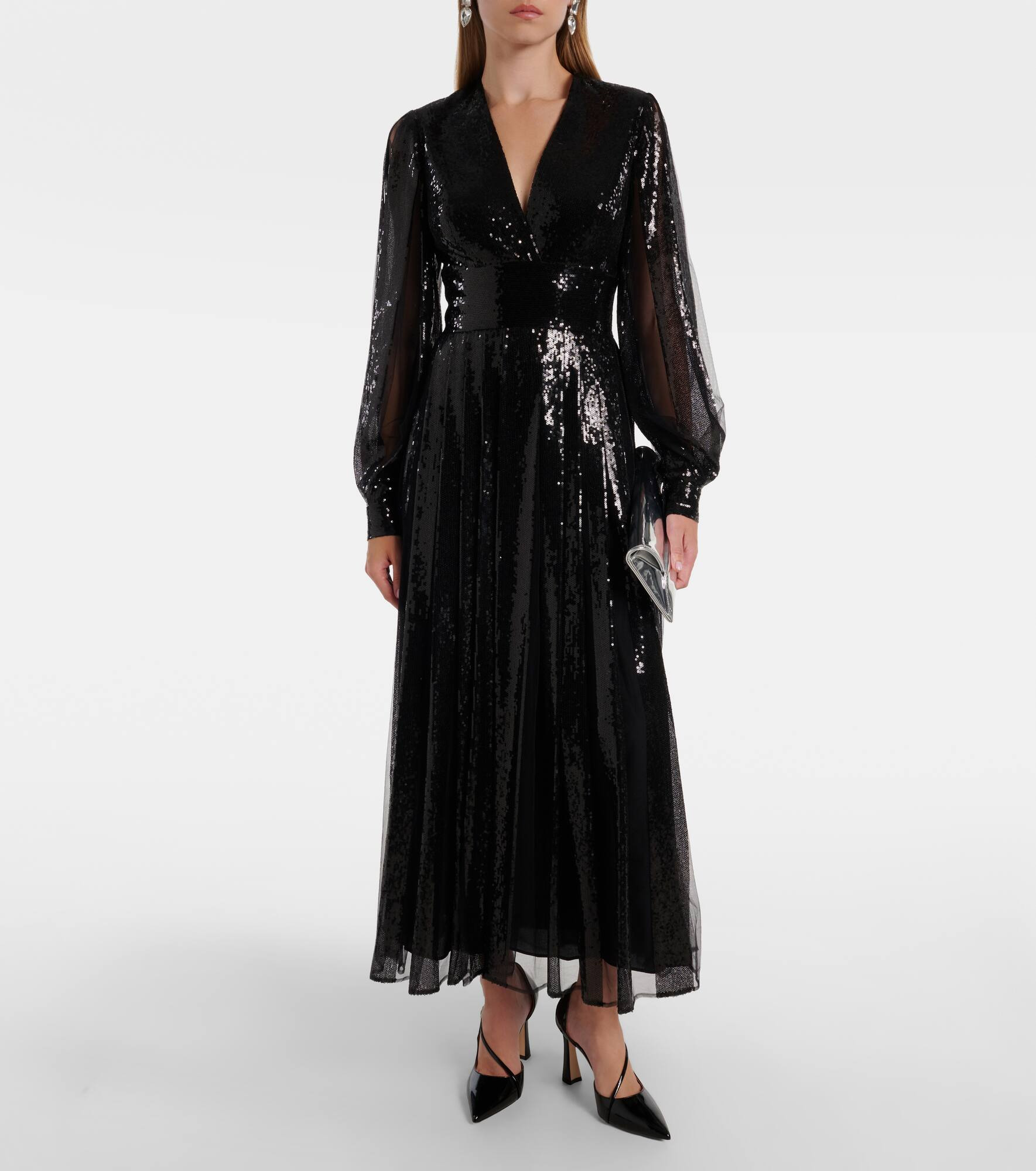 Sequined tulle maxi dress - 2