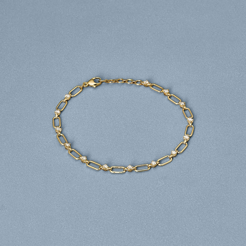 LAB-Created Open Link Diamond Bracelet 4