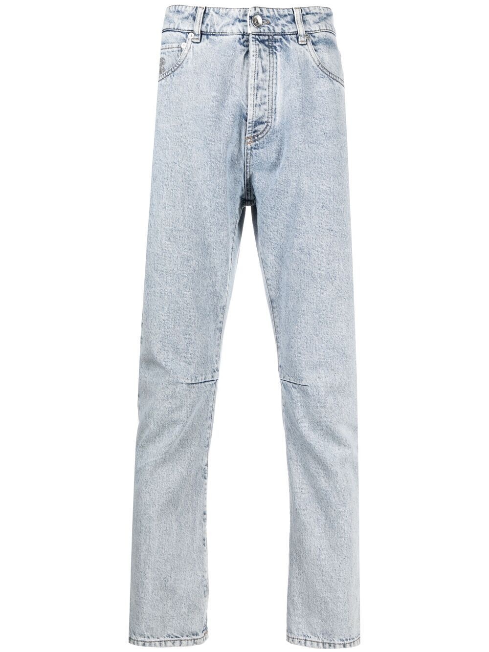 stonewashed straight-leg jeans - 1