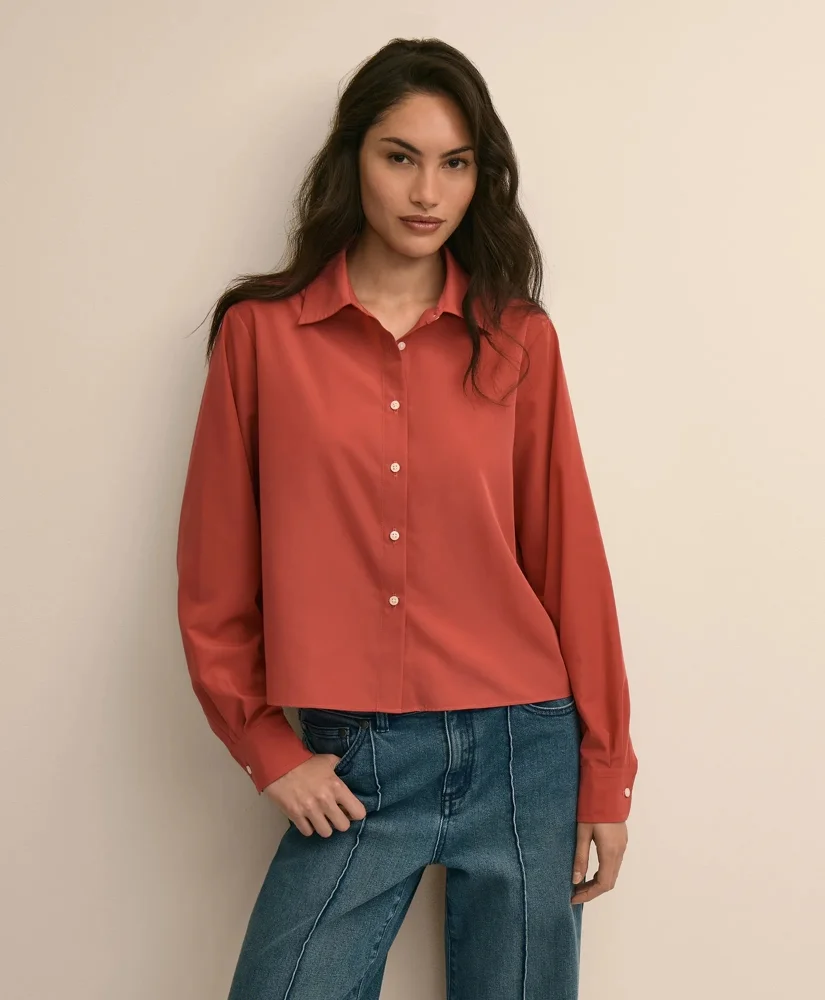 The Cropped Back-Pleat Shirt - 1