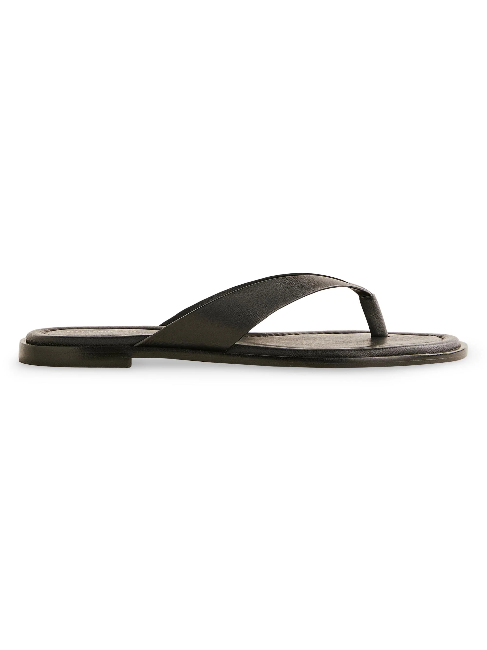 Women's Jessie Leather Thong Sandals - Black - 1