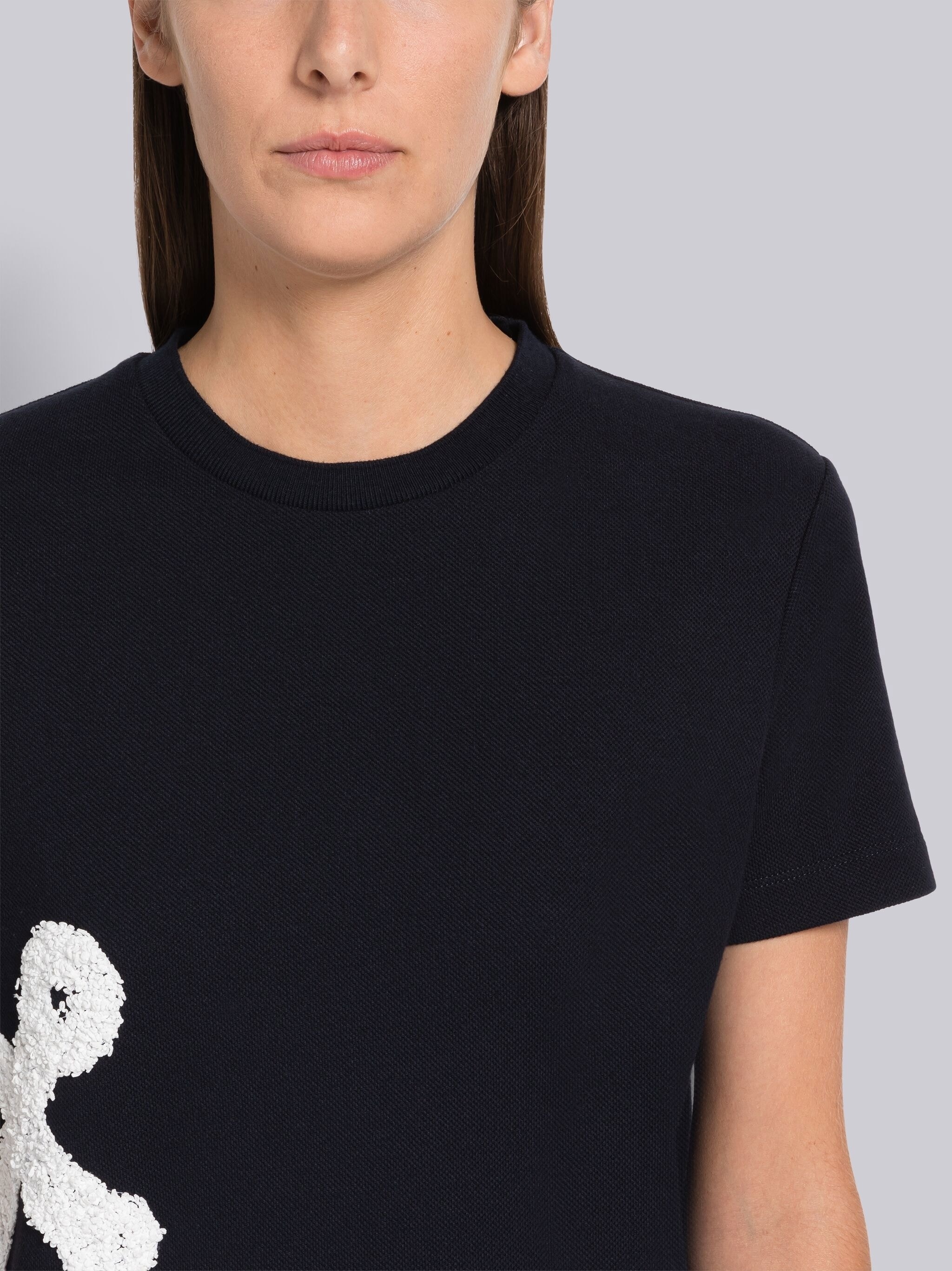 Pique Boucle Anchor Embroidery Tee - 5