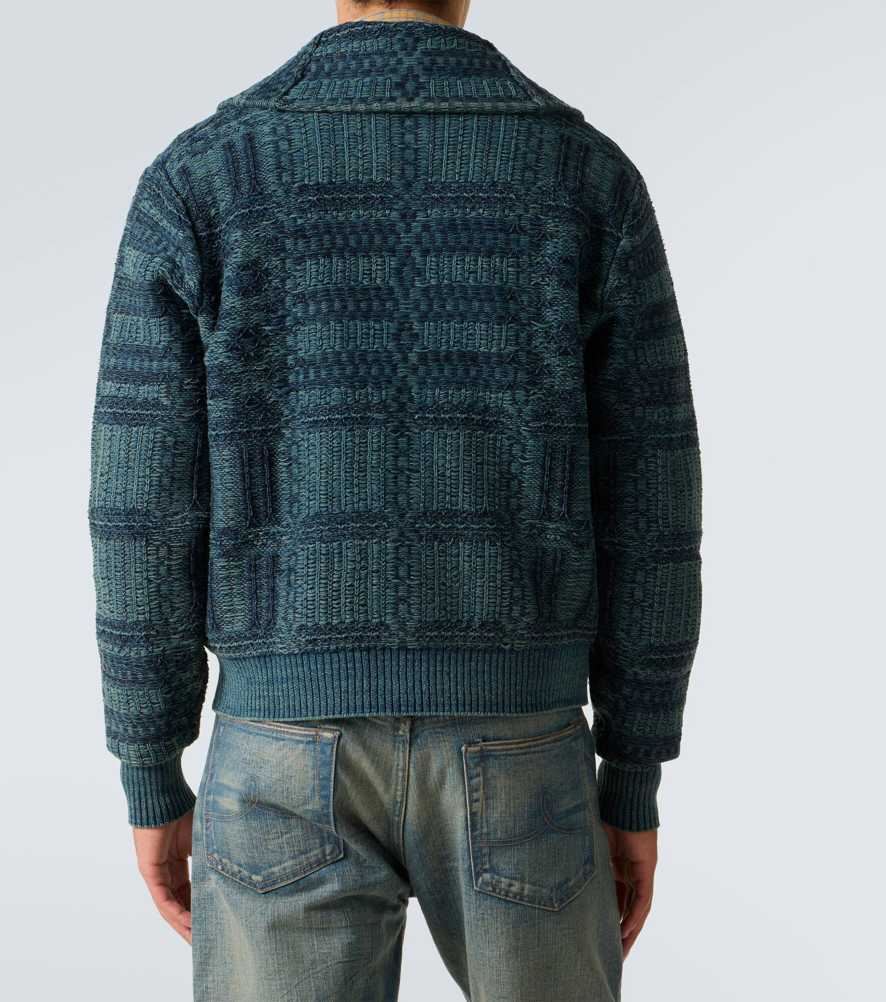 Jacquard cotton cardigan - 4