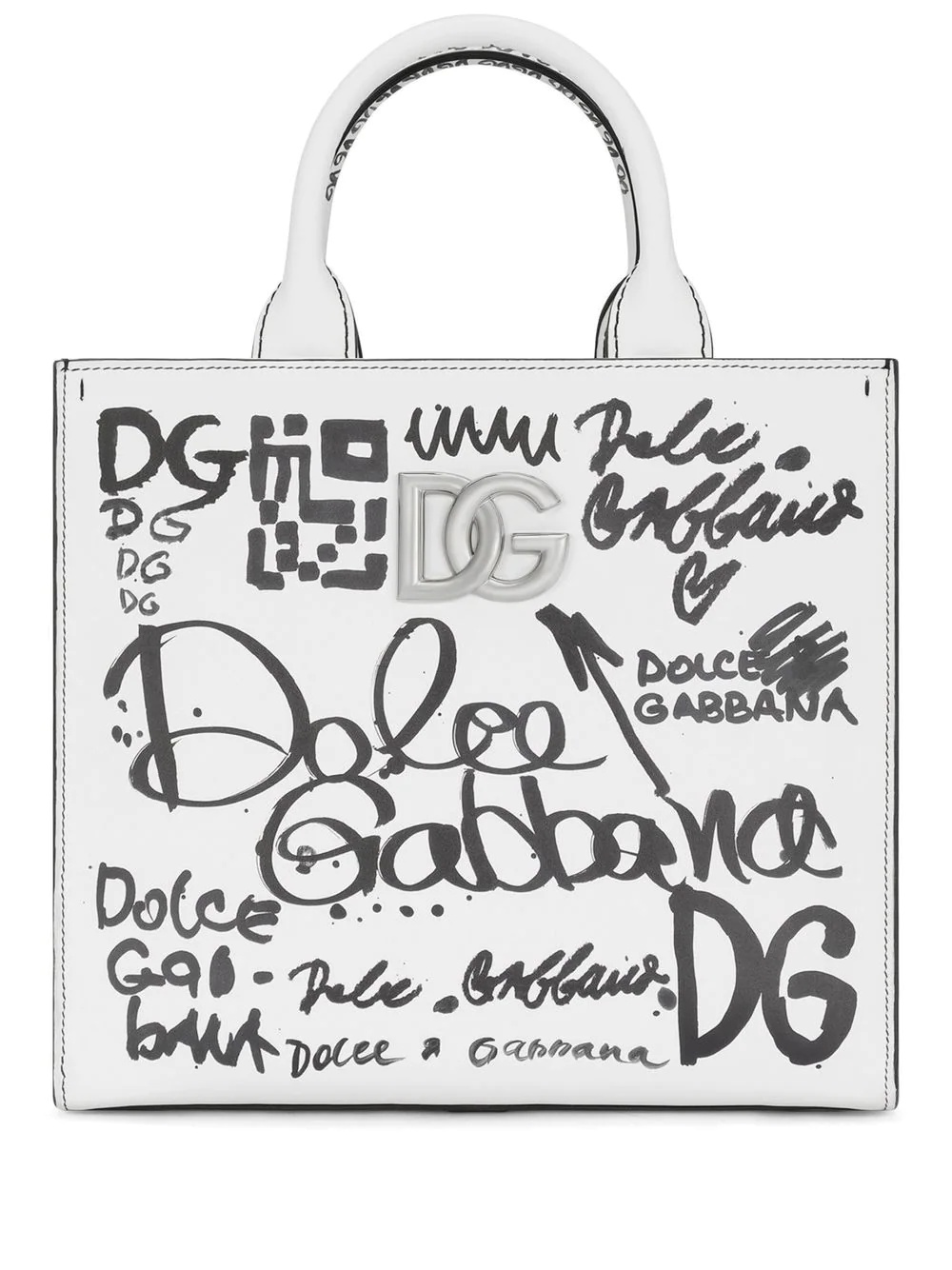 scribble logo print tote bag - 1