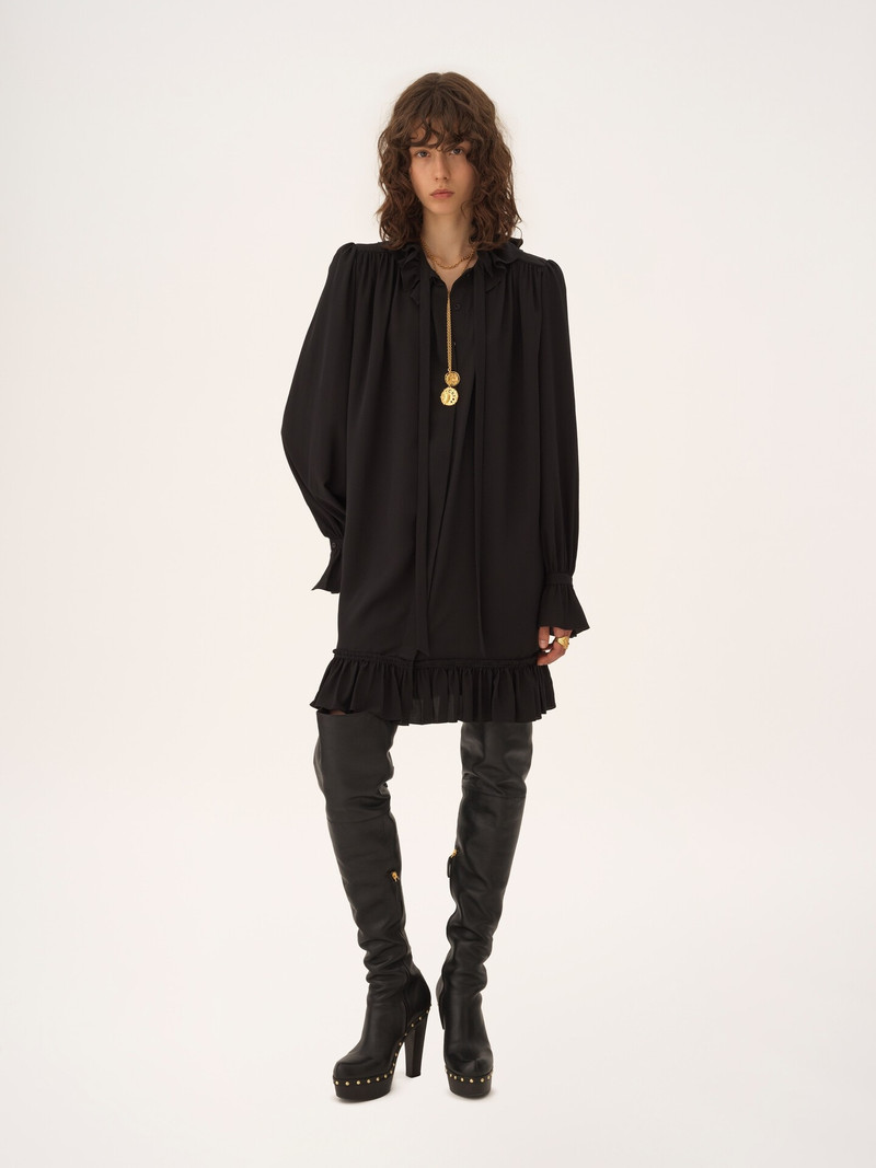 Chloé LONG-SLEEVE MINI DRESS IN CRÊPE DE CHINE outlook