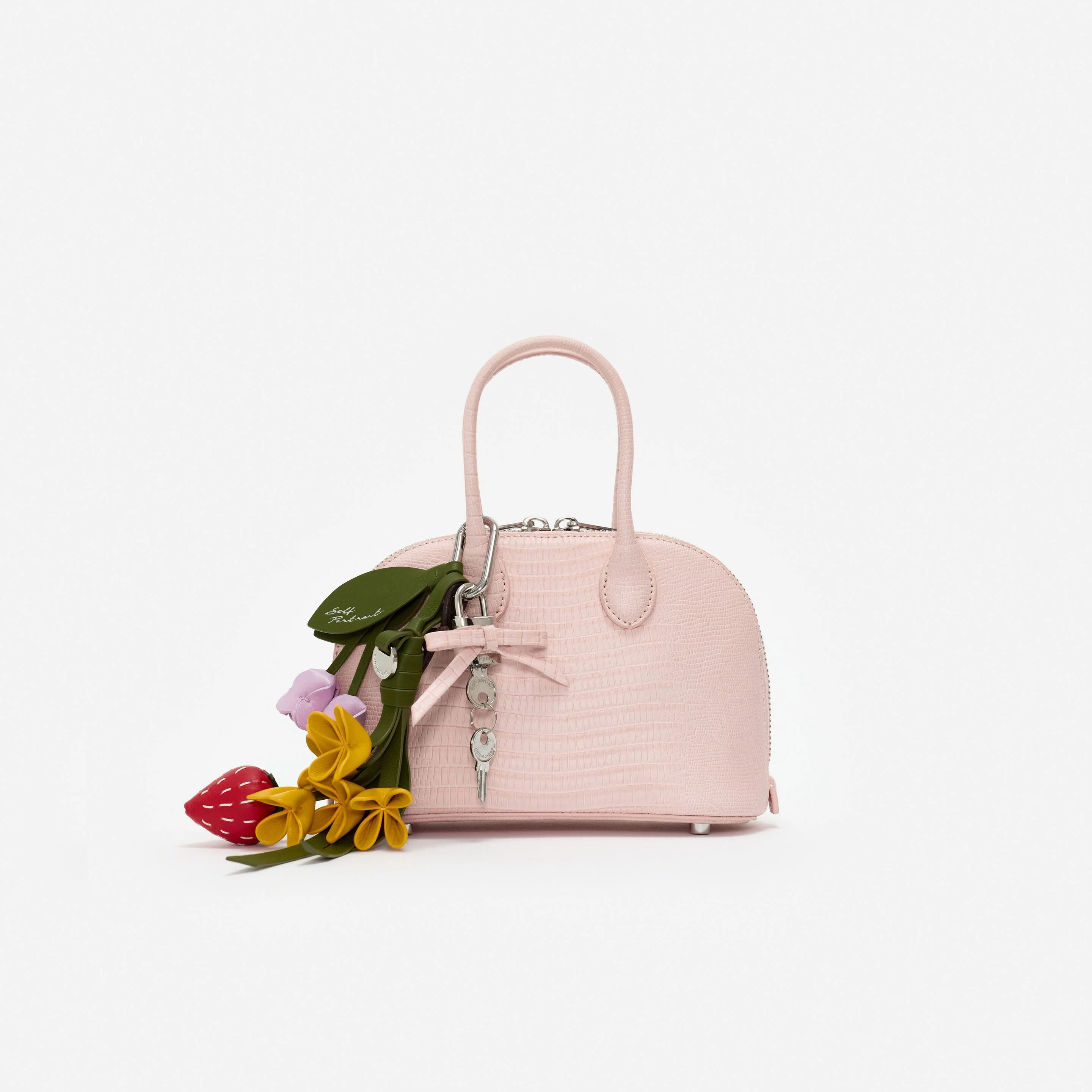 Lizard Leather Toast Pink Mini Bag - 1