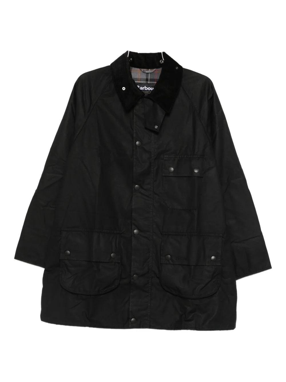 corduroy-collar coat - 1