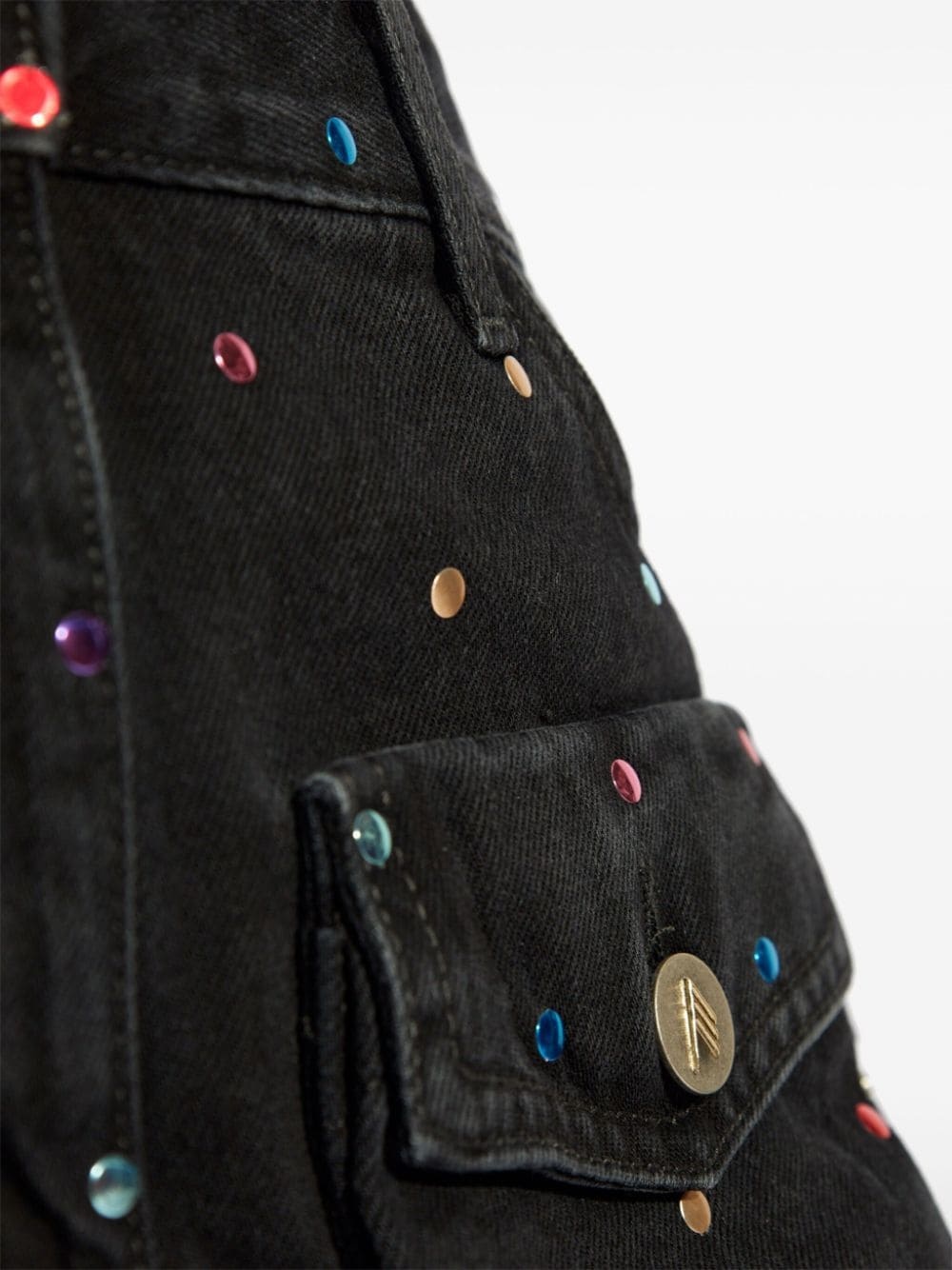 rhinestone-embellished denim skirt - 5