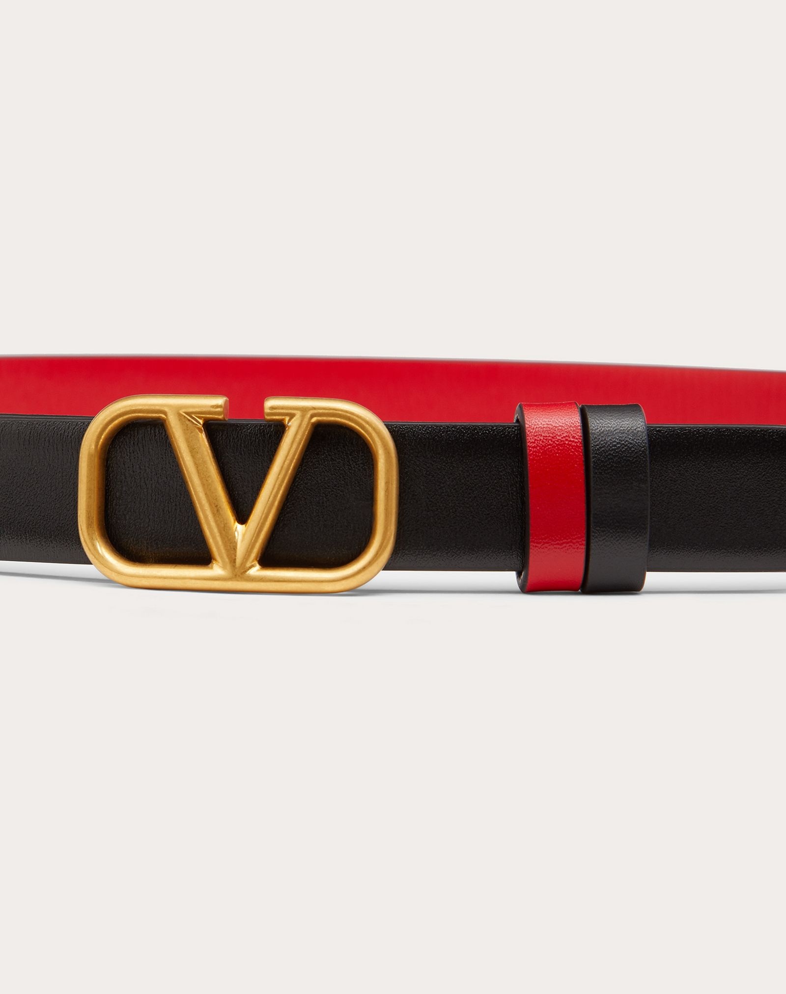 REVERSIBLE VLOGO SIGNATURE BELT IN GLOSSY CALFSKIN 20 MM / 0.8 IN. - 2