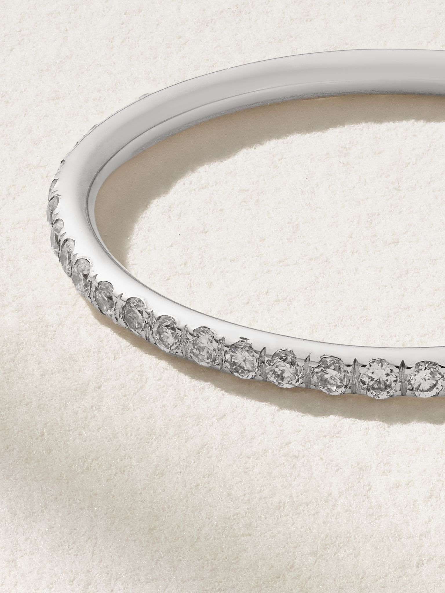 Thread 18-karat white gold diamond ring Silver - 3