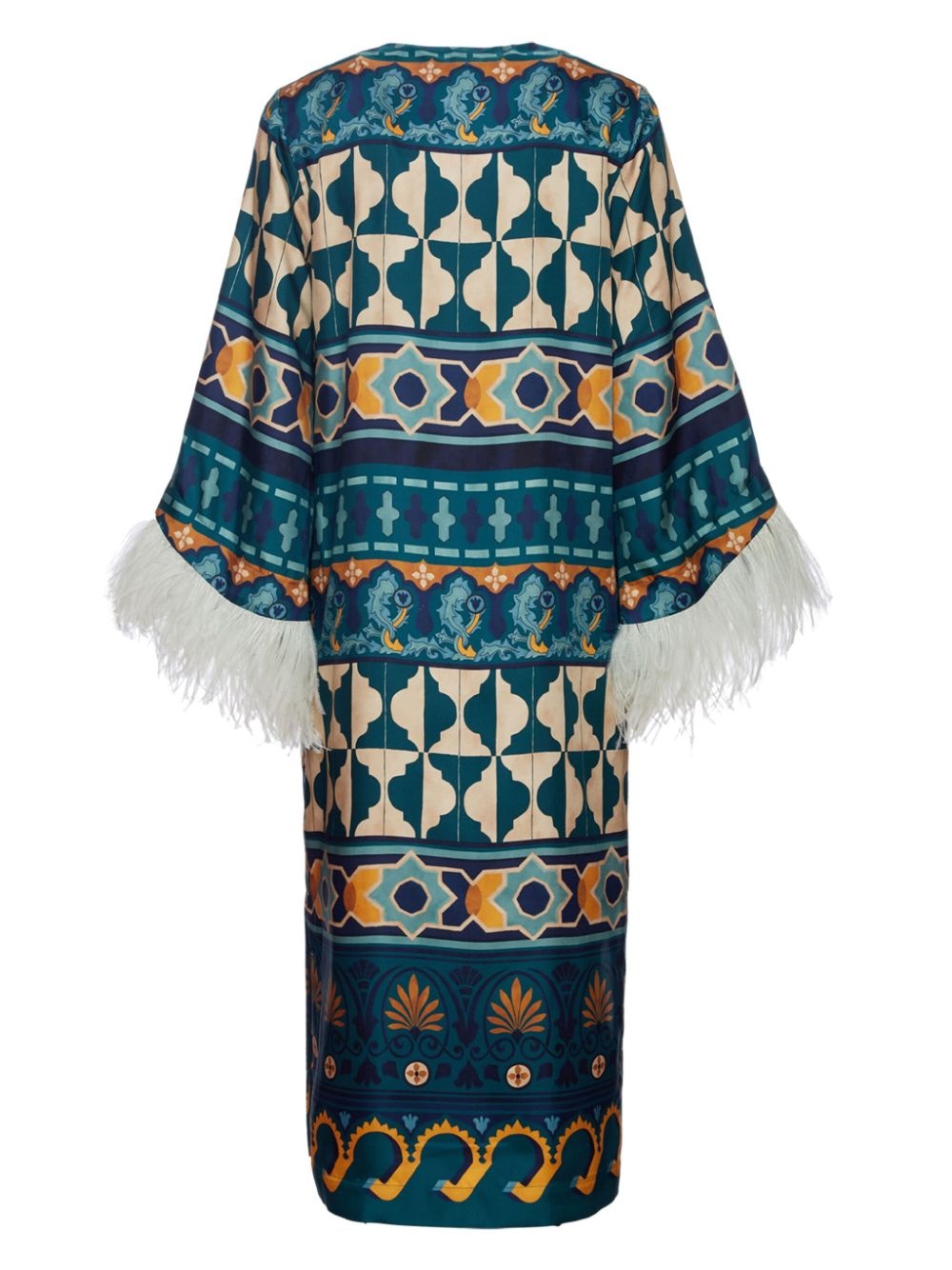 The Kaftan feather-trim dress - 5