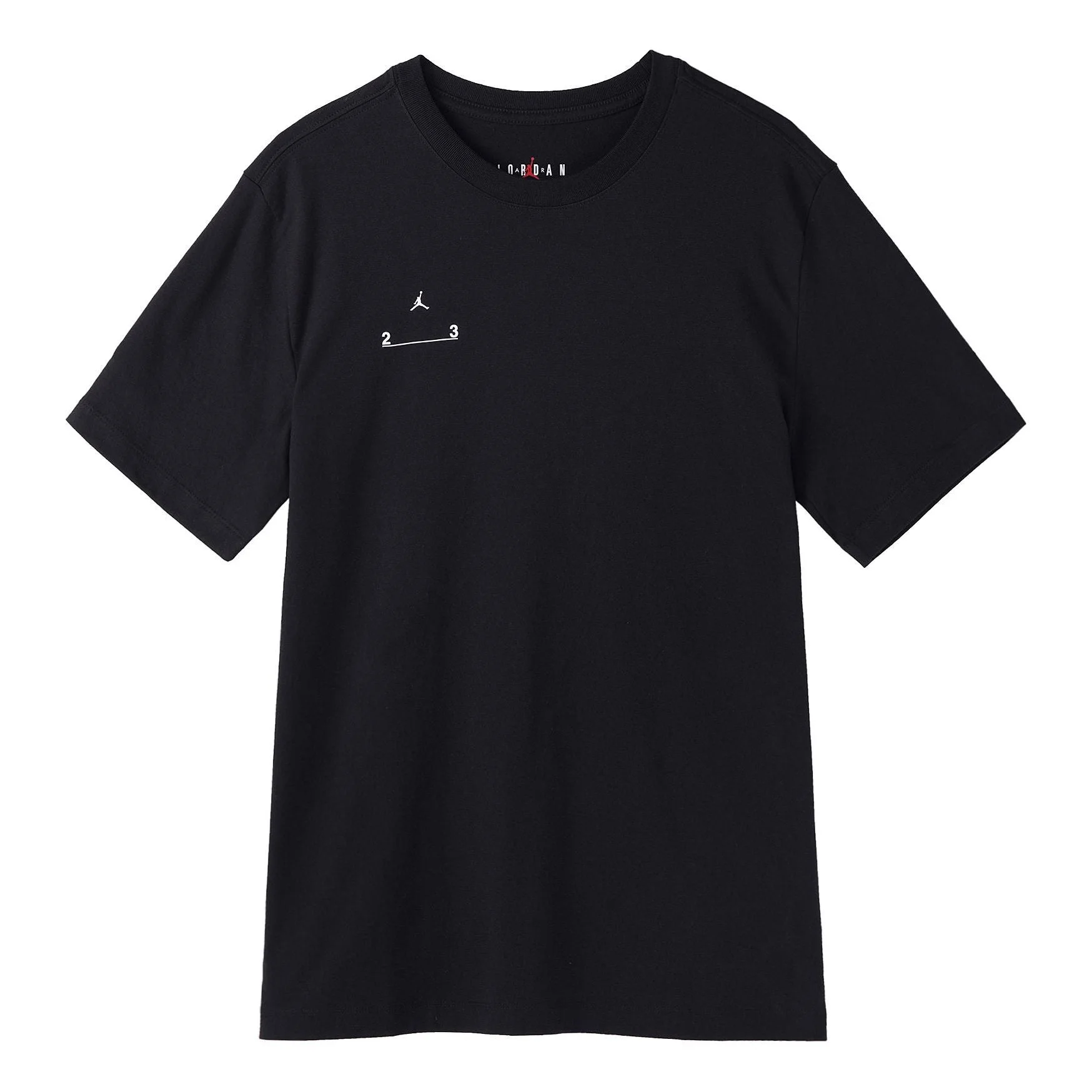 Men's Air Jordan Solid Color Alphabet Logo Printing Round Neck Casual Short Sleeve Black T-Shirt DQ7 - 1